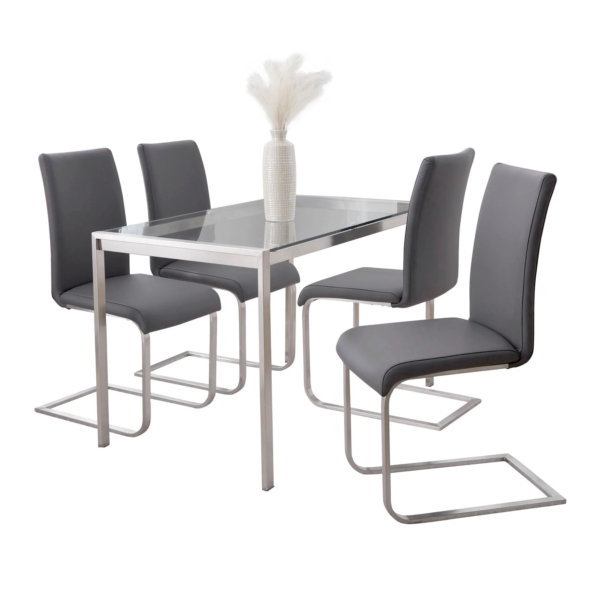 Fuji Foster - Contemporary Dining Set l, Glass 5 Piece - Image 7