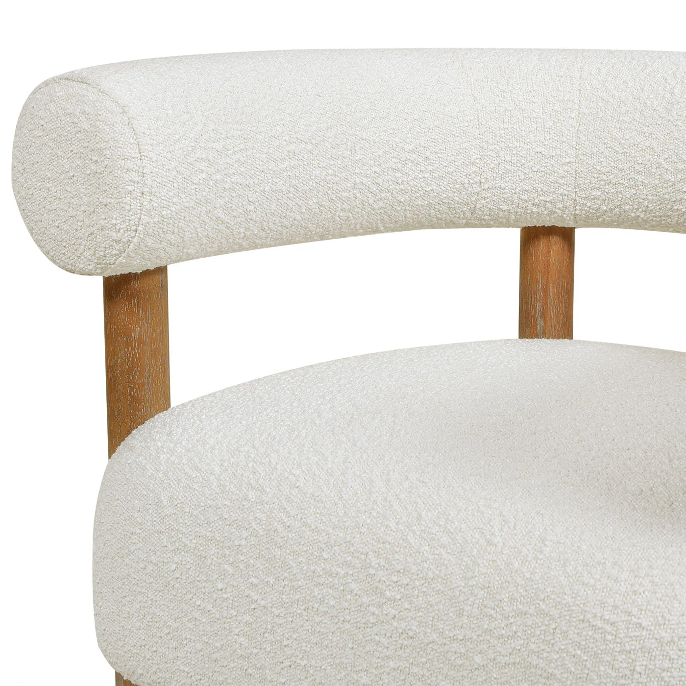 Fuji - Mid Century Modern Barrel Accent Arm Chair - Ivory White - Image 7