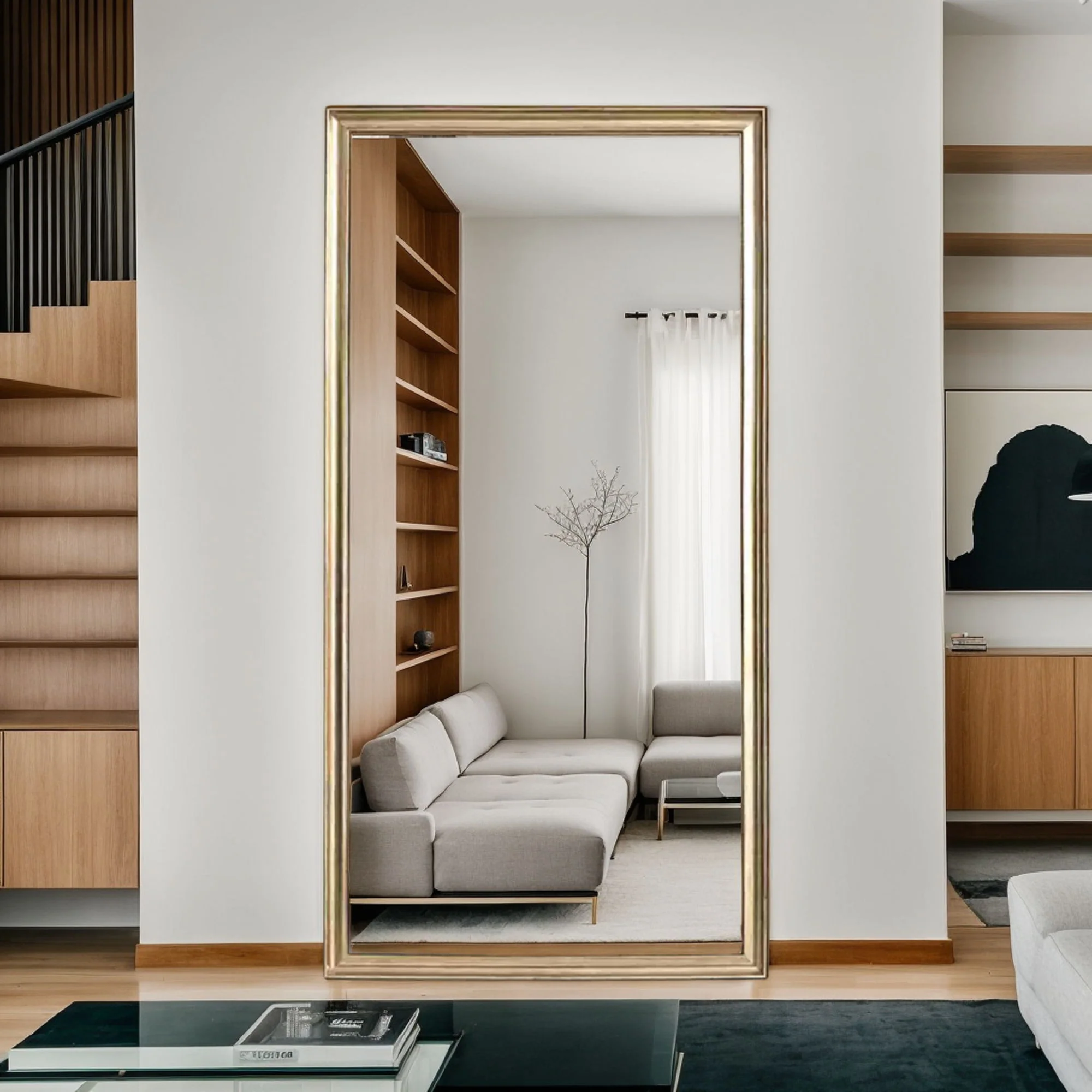 Full-Body Floor Mirror With Frame - Image 5