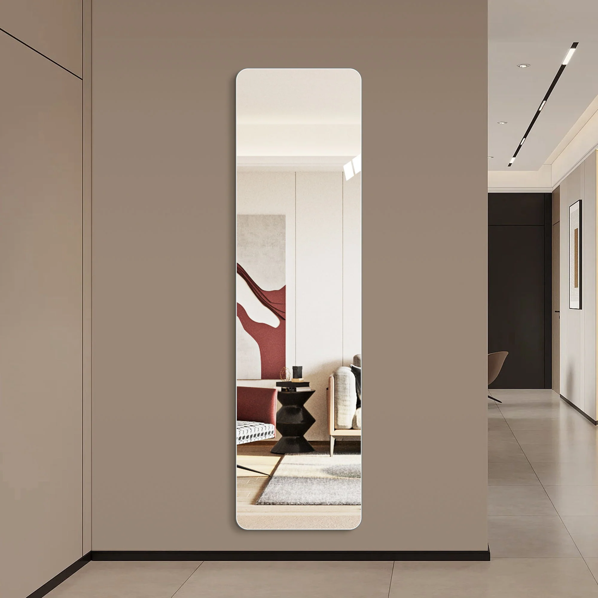 Full Body Round Corner Mirror For Living Room - Image 9