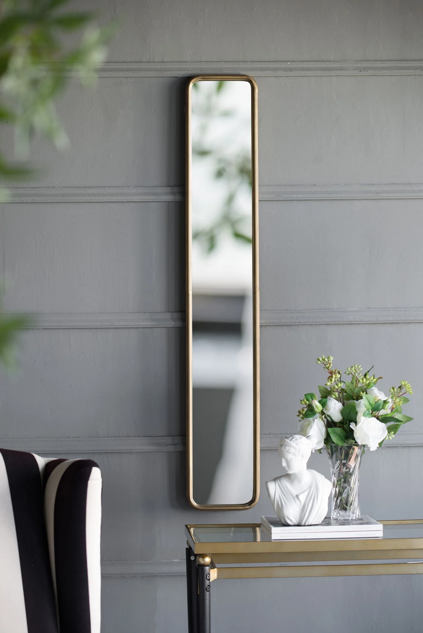 Full Length Mirror With AntiqueMetal Frame, Long Mirror For Hallway Living Room Bedroom Bathroom - Gold - Image 4