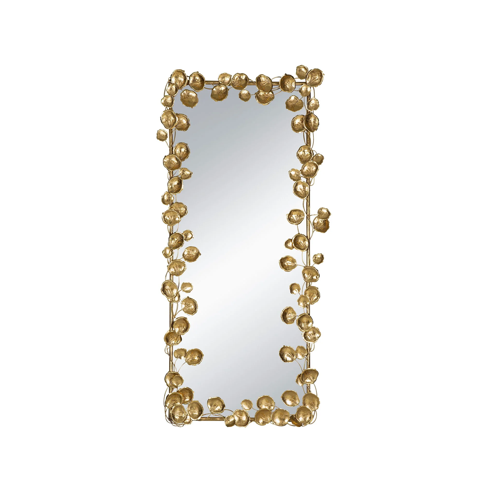 Full Length Mirror With en Leaf Accents, Floor Miiror For Living Room Bedroom - Gold - Image 2