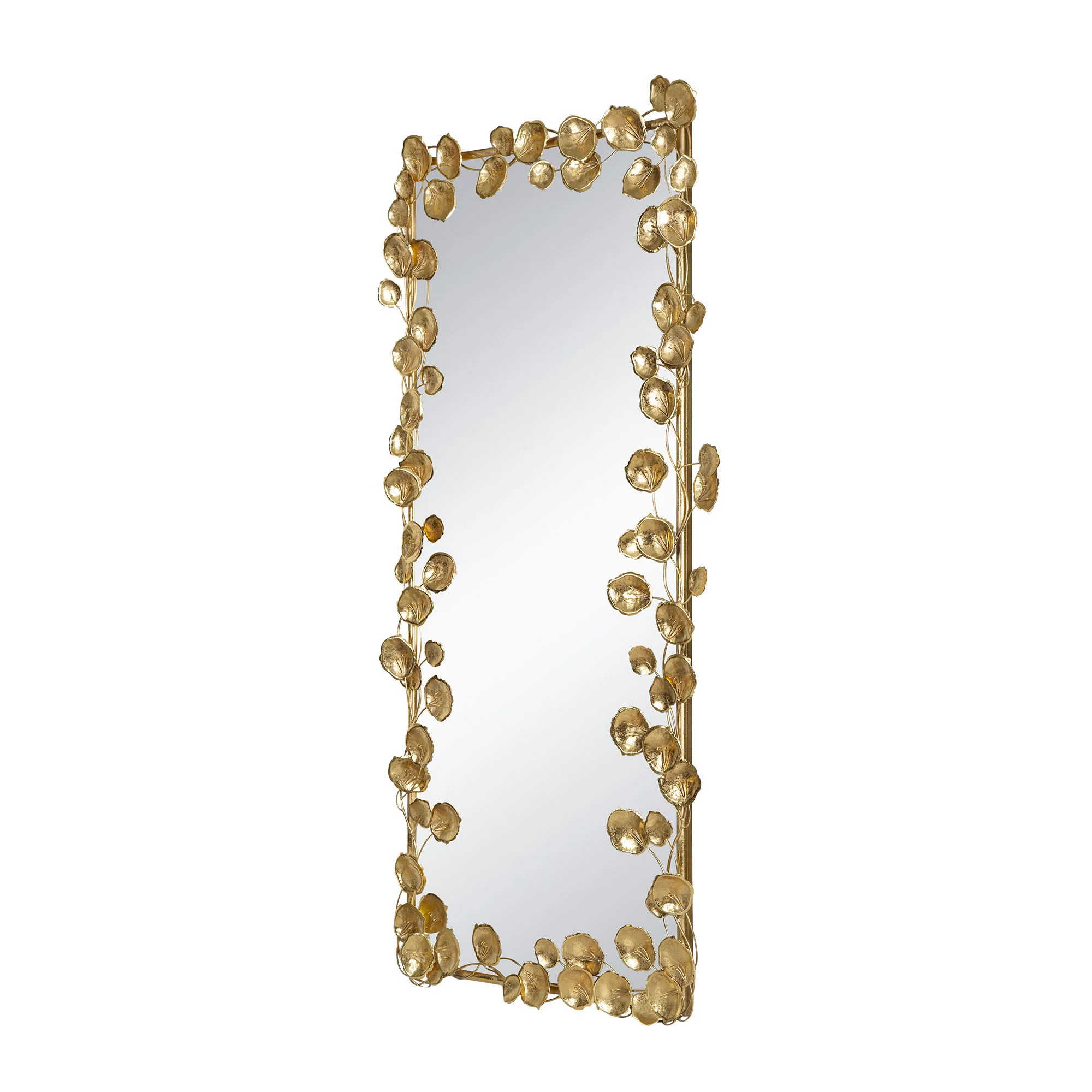 Full Length Mirror With en Leaf Accents, Floor Miiror For Living Room Bedroom - Gold - Image 6