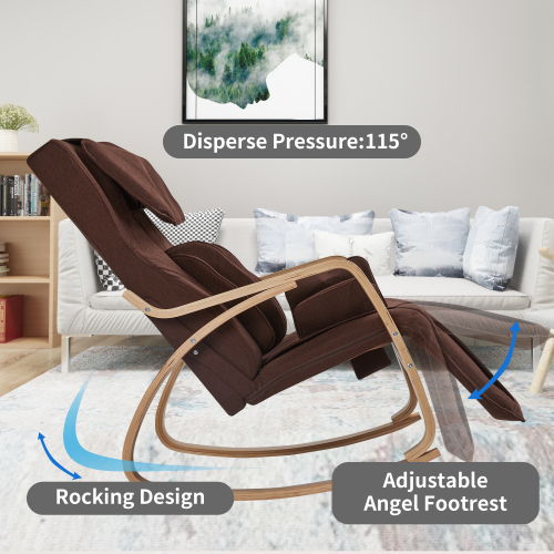 Full Massage Function Air Pressure Comfortable Relax Rocking Chair, Lounge Chair Relax Chair - Brown - Image 7