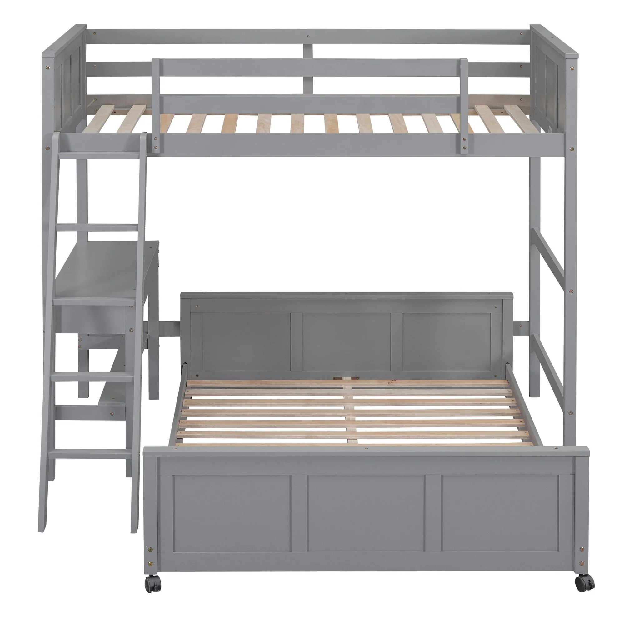 Full Over Full Bunk Bed With Desk - Image 17