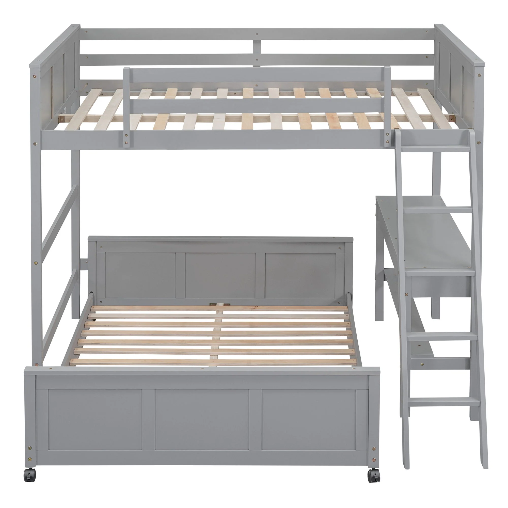 Full Over Full Bunk Bed With Desk - Image 24