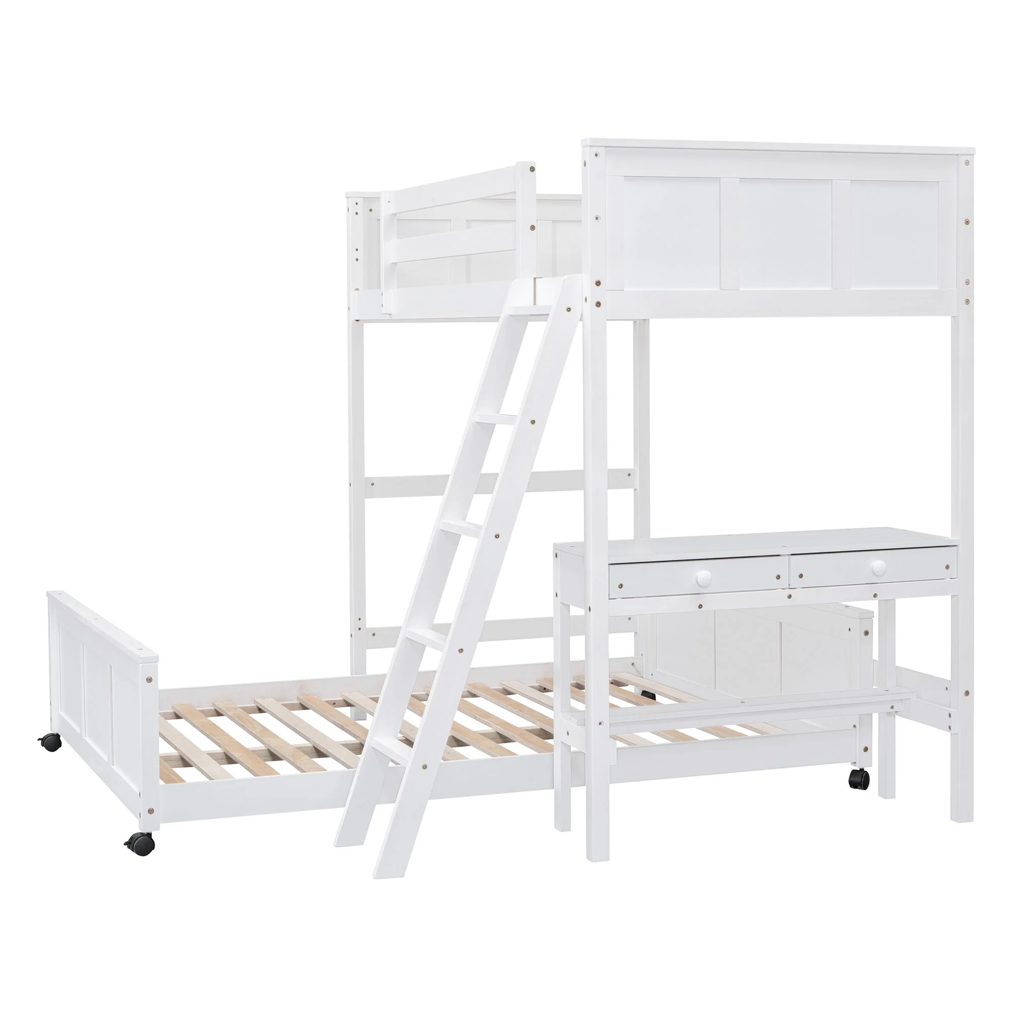 Full Over Full Bunk Bed With Desk - Image 26