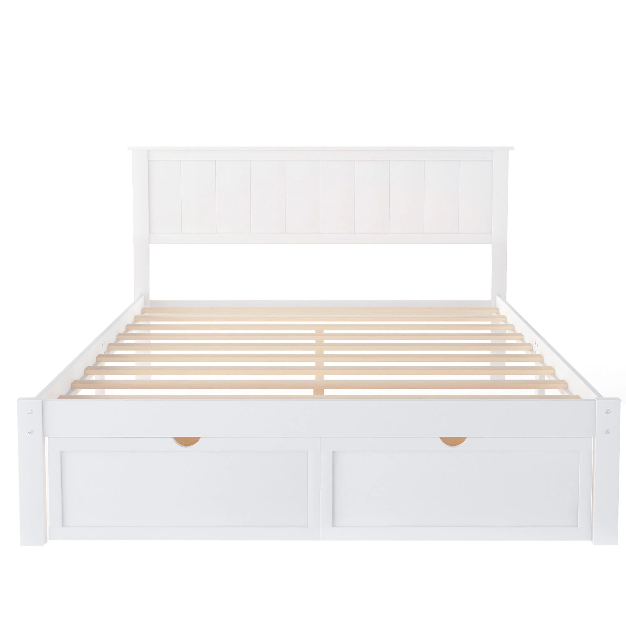 Full Size Platform Bed With Under Bed Drawers - White - Image 5