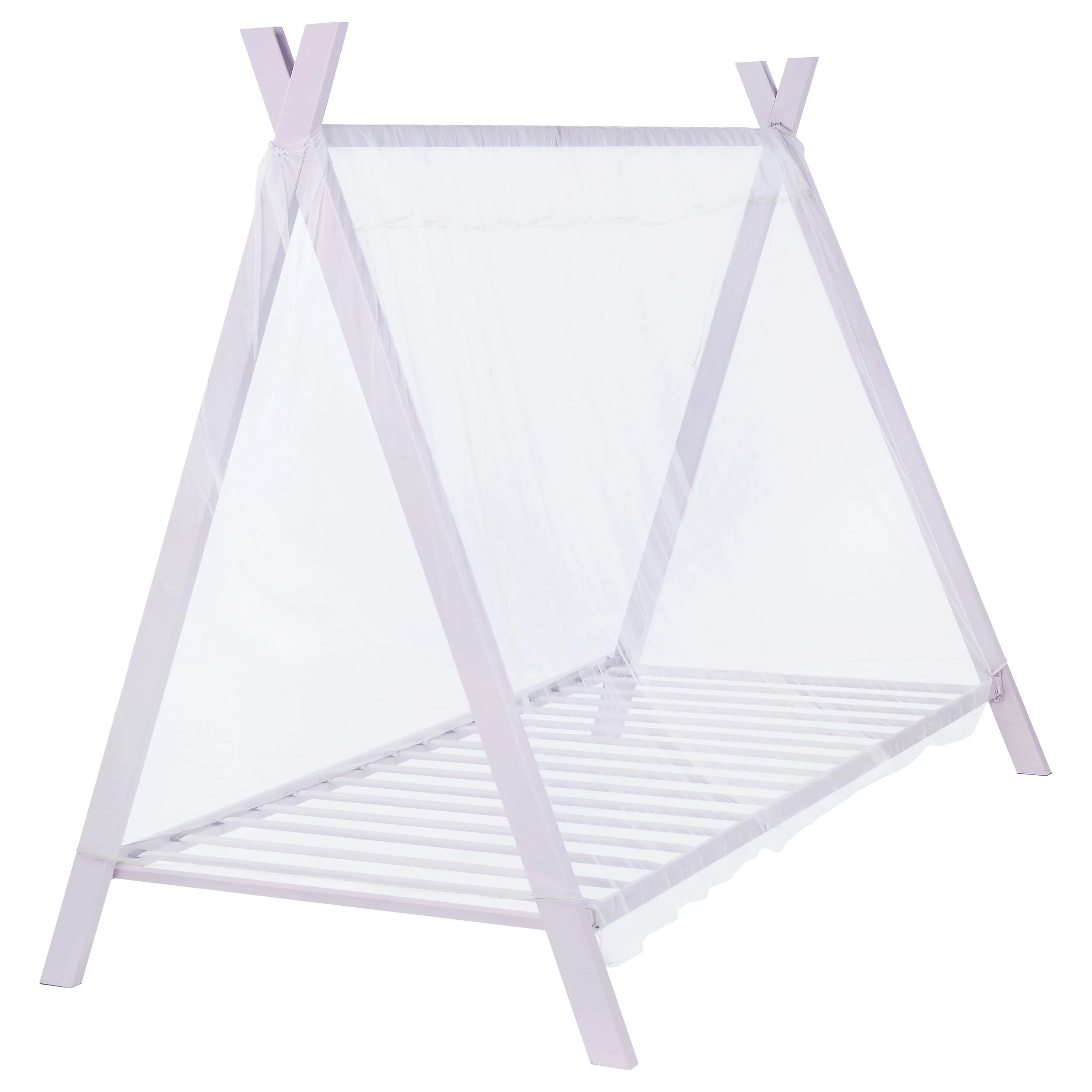 Fultonville Metal Twin Tent Bed with 7-inch Mattress, Pink - Image 6