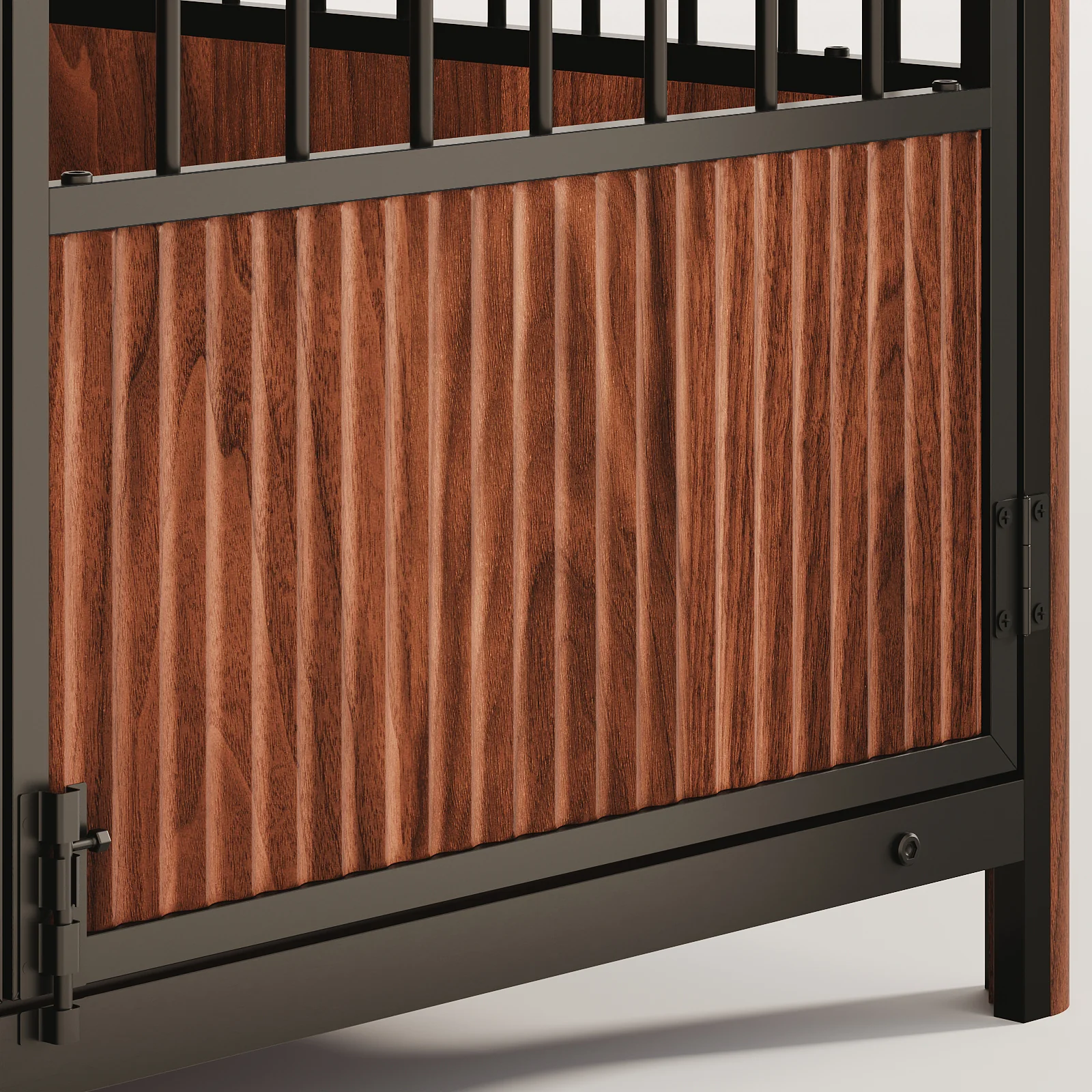 Furniture Dog Crate 43" Triple-Door Wood Kennel Walnut Finish - Image 11