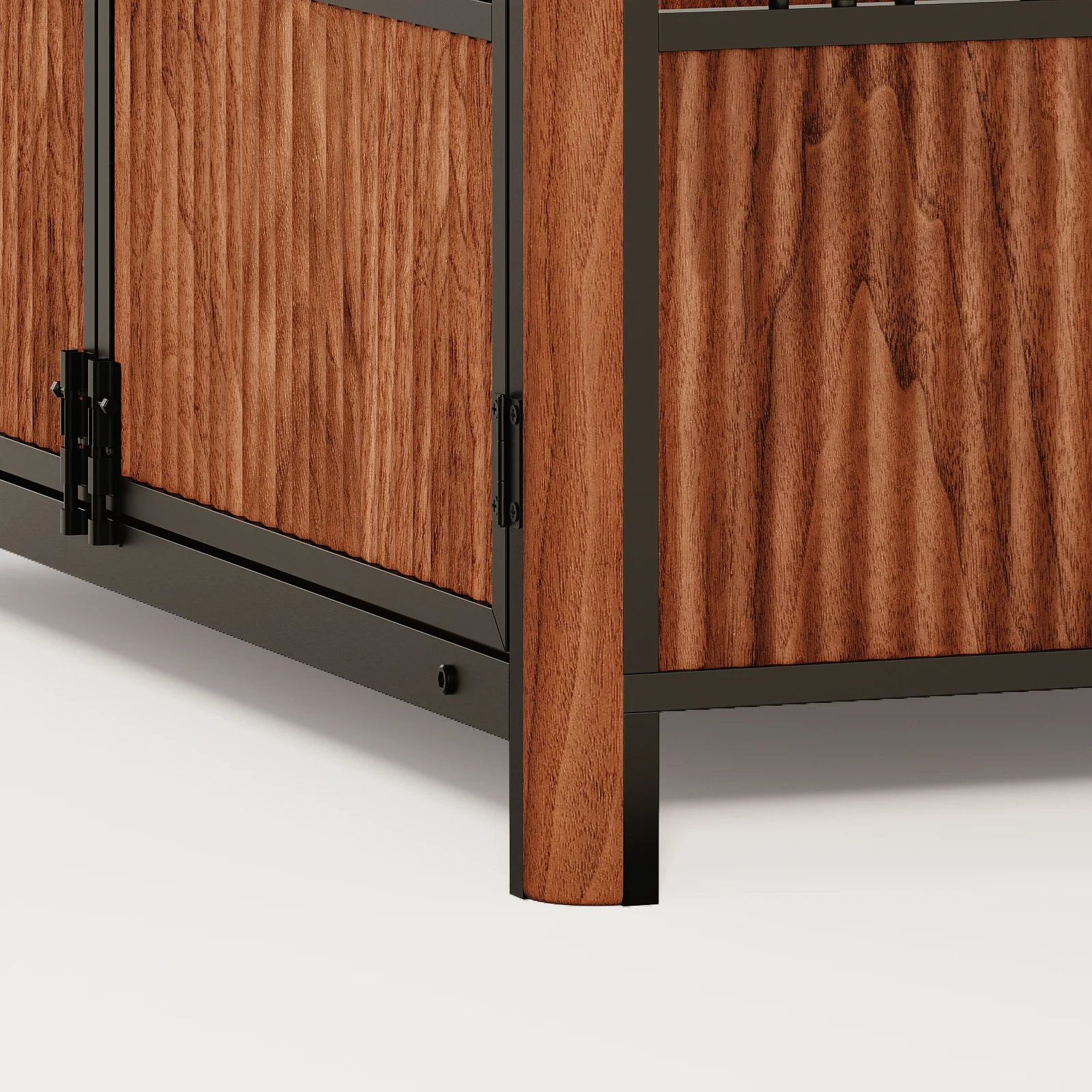 Furniture Dog Crate 43" Triple-Door Wood Kennel Walnut Finish - Image 12