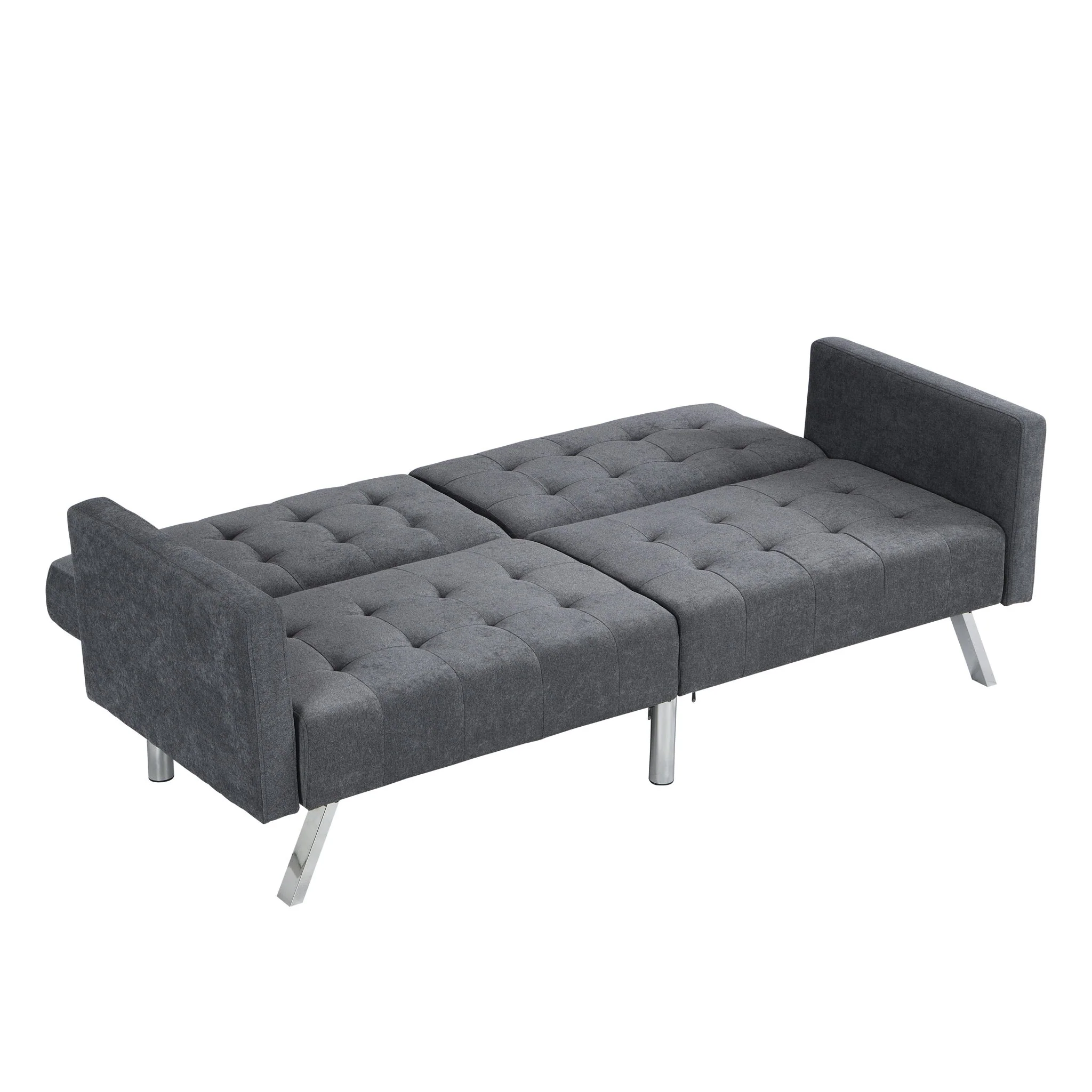 Futon Sofa Bed Convertible Folding Lounge Couch, Armrests - Image 3