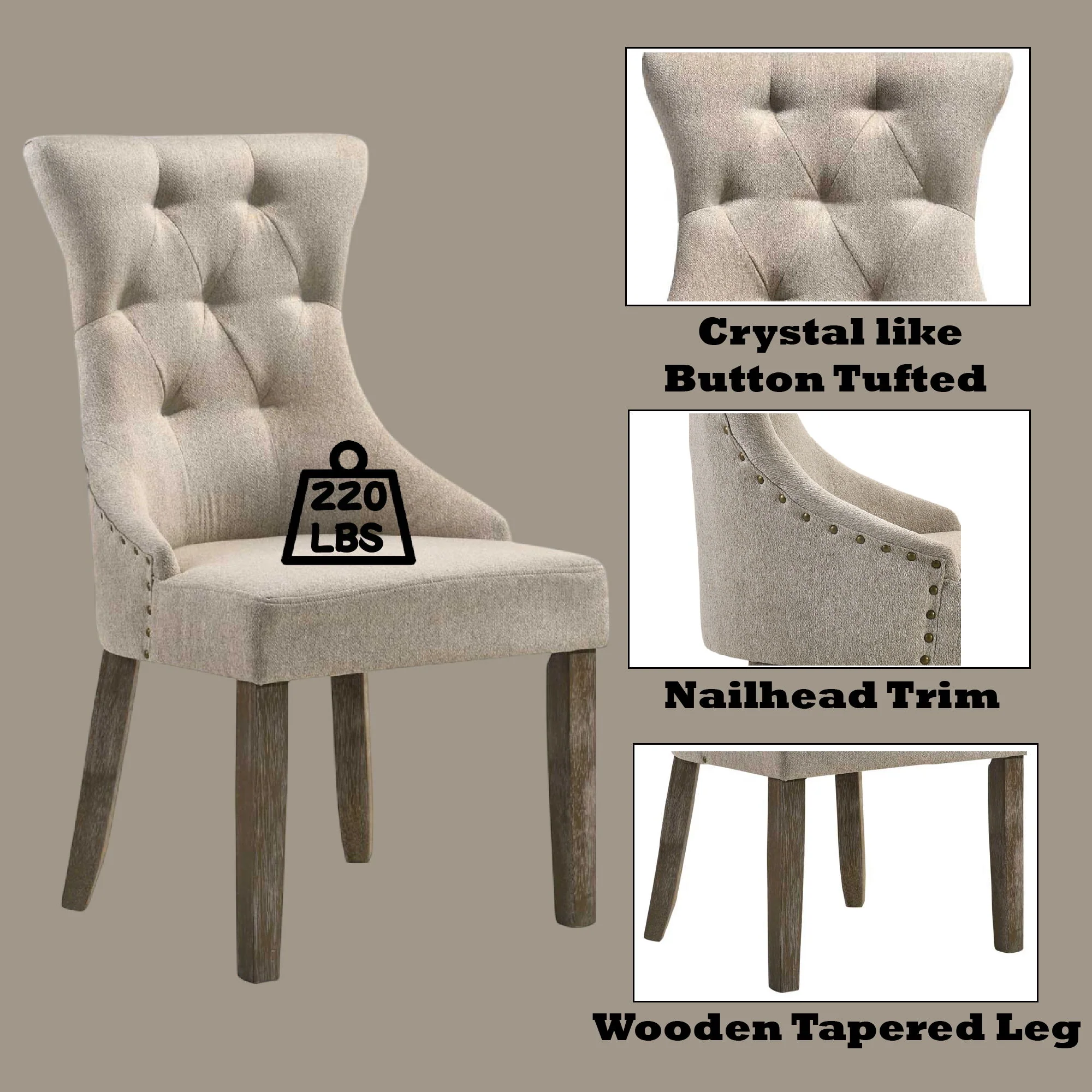 Gabrian - Two Tone Reclaimed Side Chair (Set of 2) - Beige / Gray - Image 8
