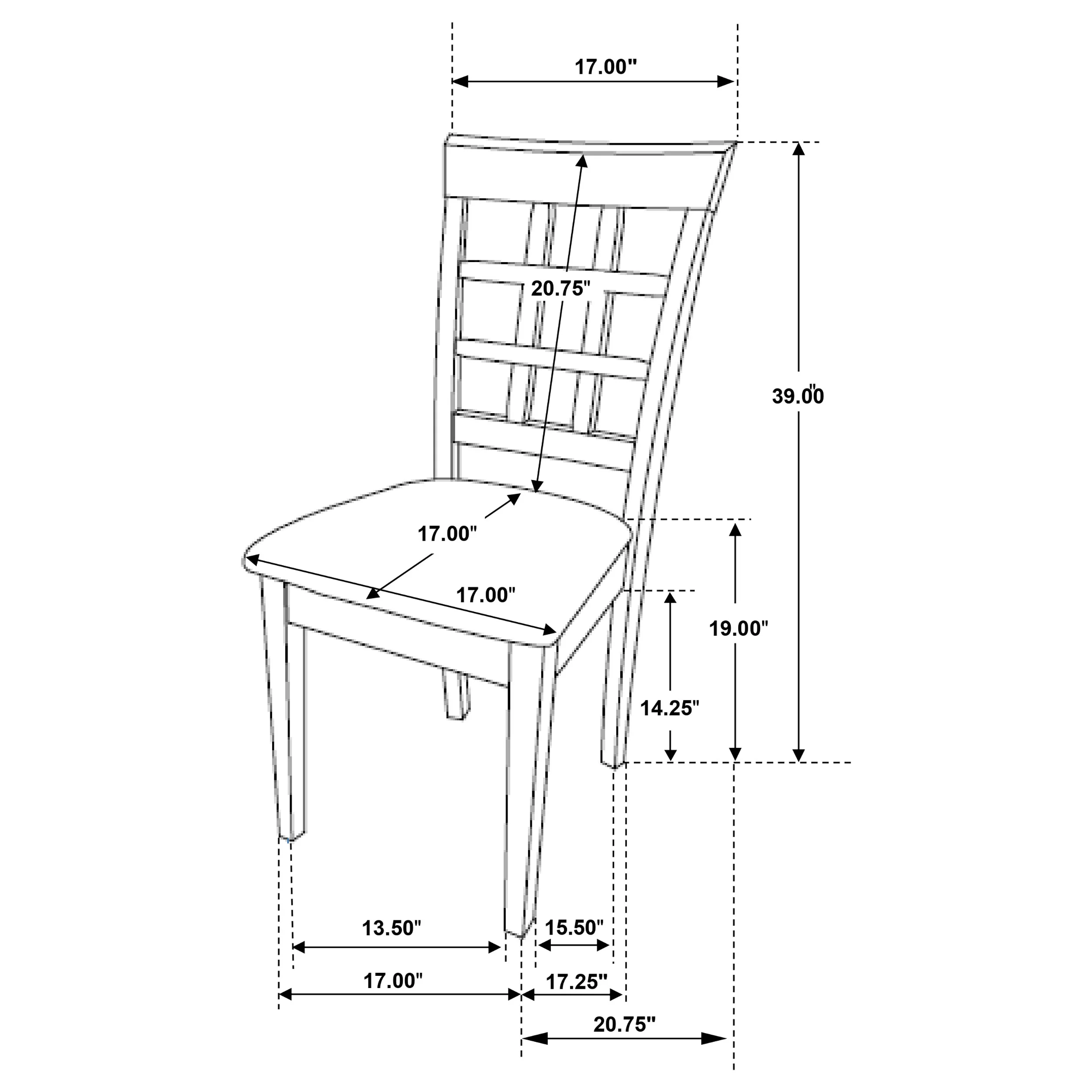 Gabriel 5-Piece Cappuccino Dining Set - 59-Inch Rectangular - Image 12
