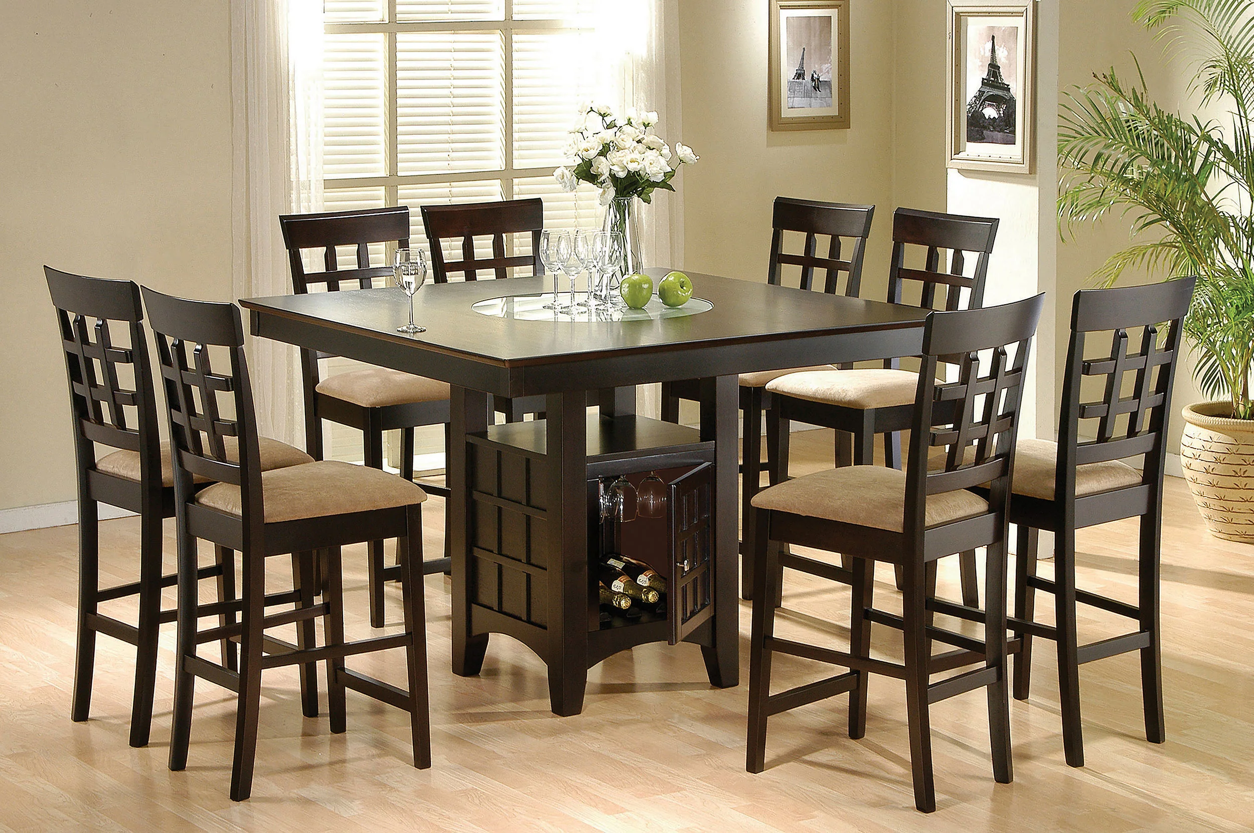 Gabriel Lattice Back Counter Chair Cappuccino - Set of 2 - Image 12