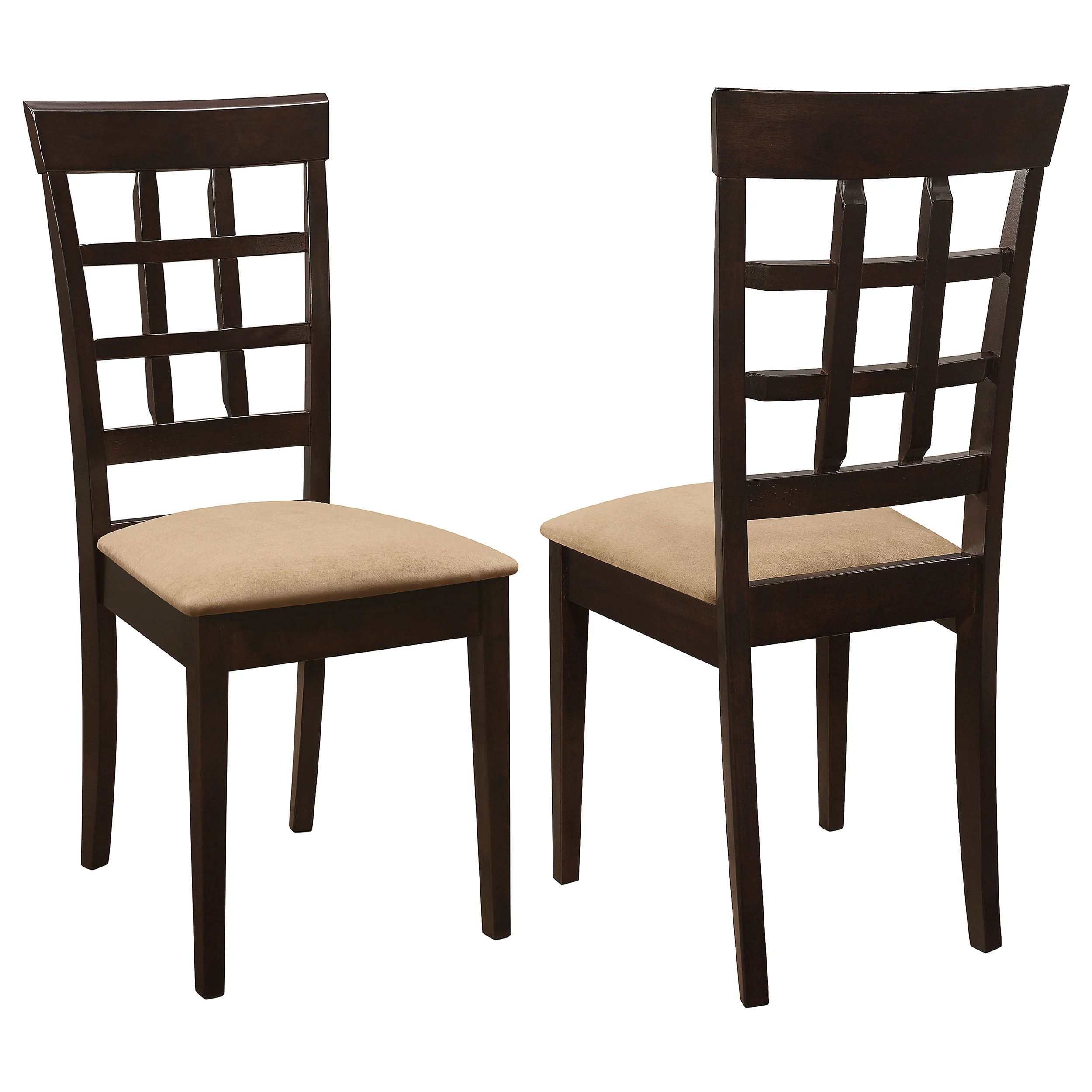 Gabriel Lattice Back Dining Side Chair Cappuccino - Set of 2