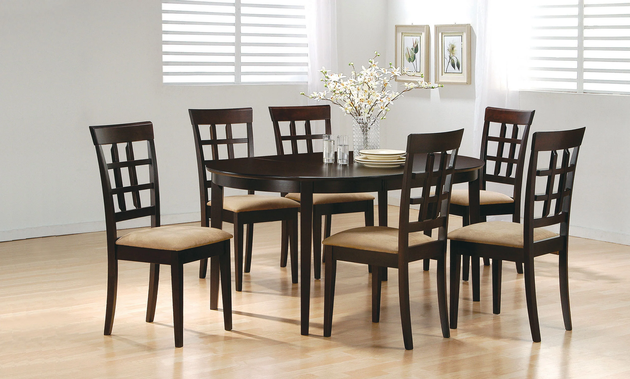 Gabriel Oval 60-inch Extension Dining Table, Cappuccino - Image 7