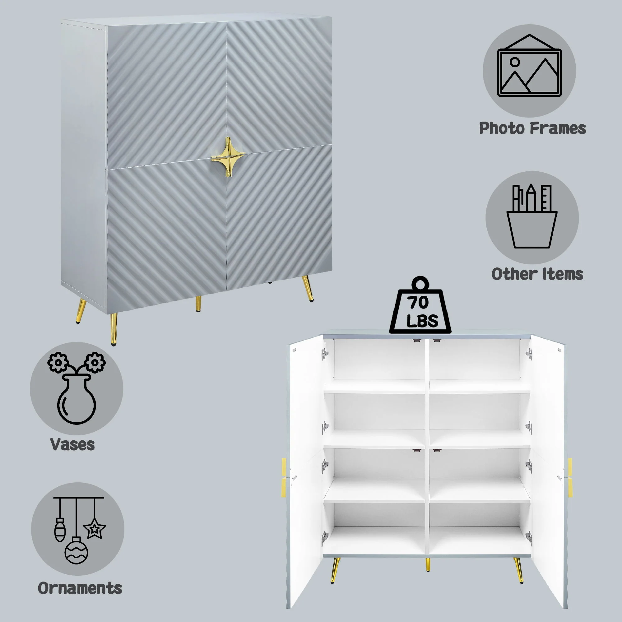 Gaines - High Gloss Accent Cabinet - Image 5