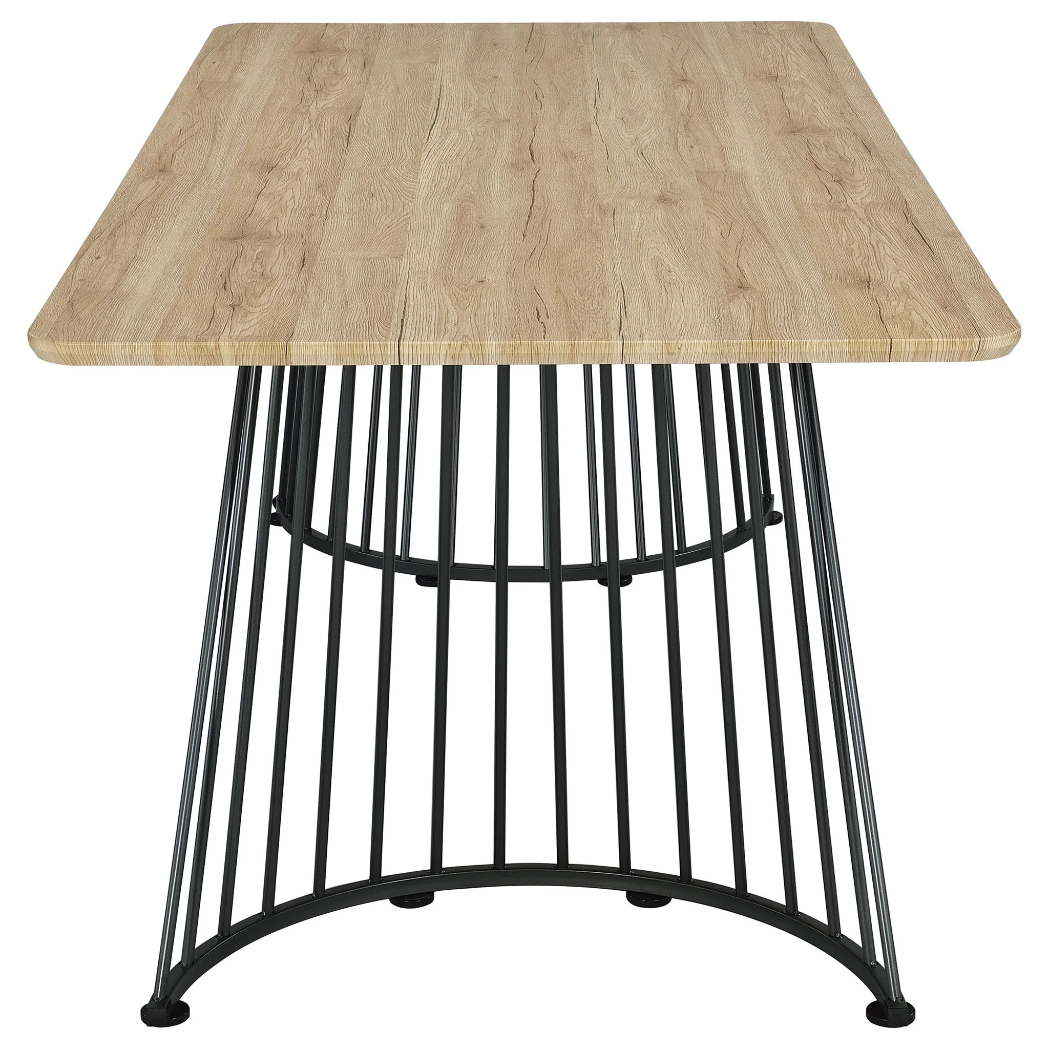 Galahan - Rectangular Dining Table With Twisted Pedestal Base - Oak - Image 5