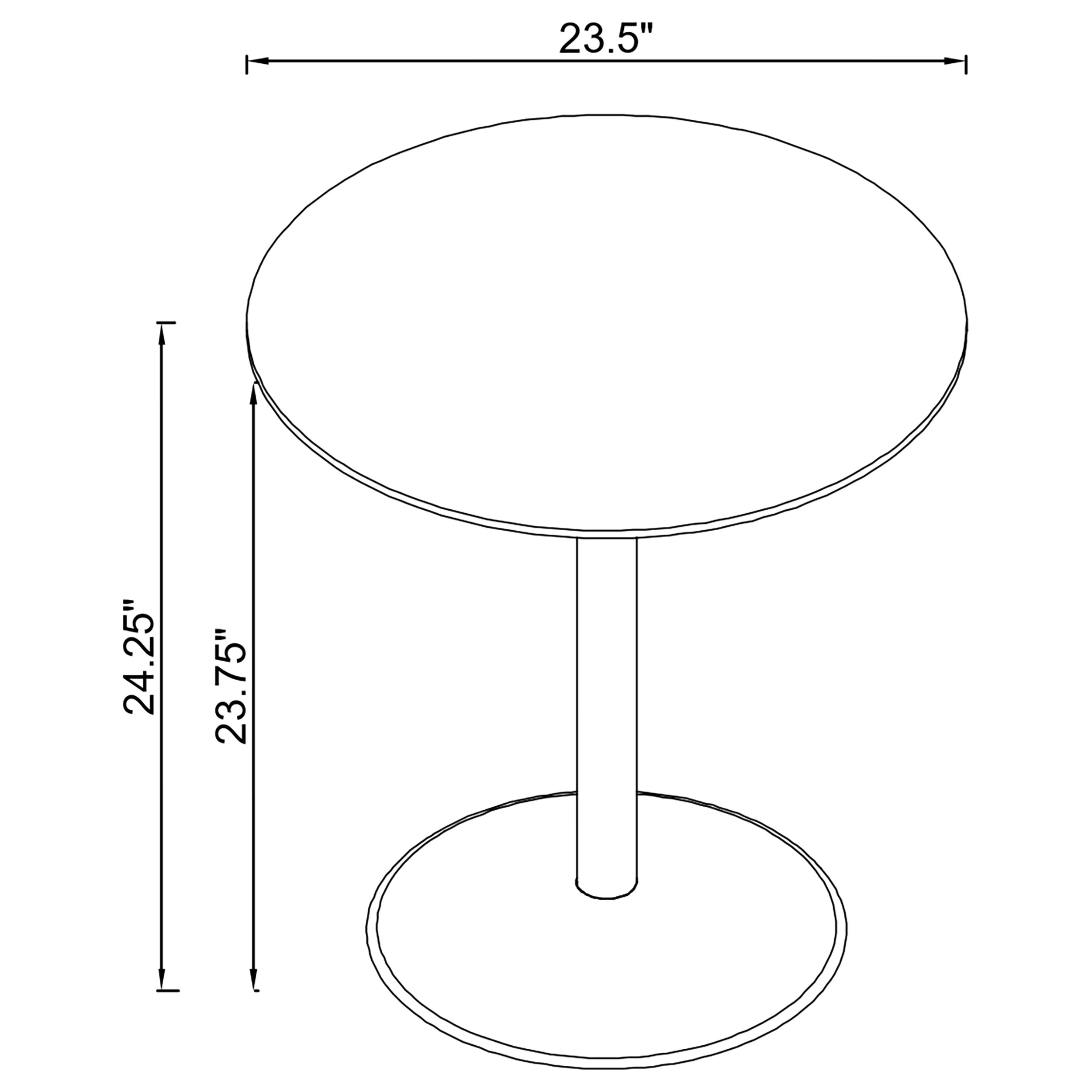 Ganso Round Metal End Table with Tempered Glass Top - Image 3