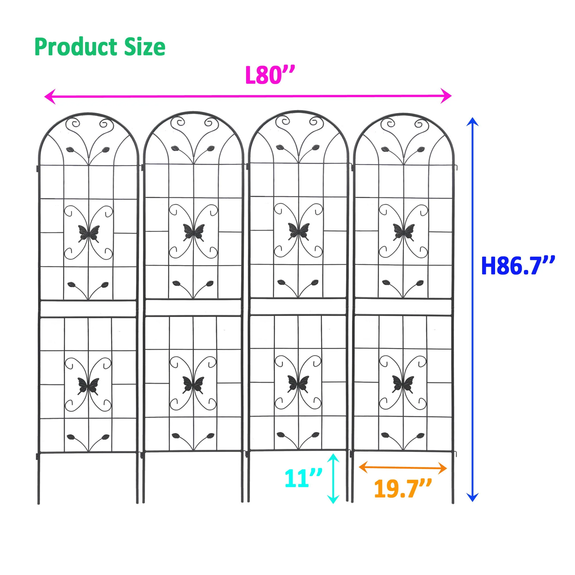 Garden Metal Trellis Rustproof Trellis For Climbing Plants Outdoor Flower Support - Image 29
