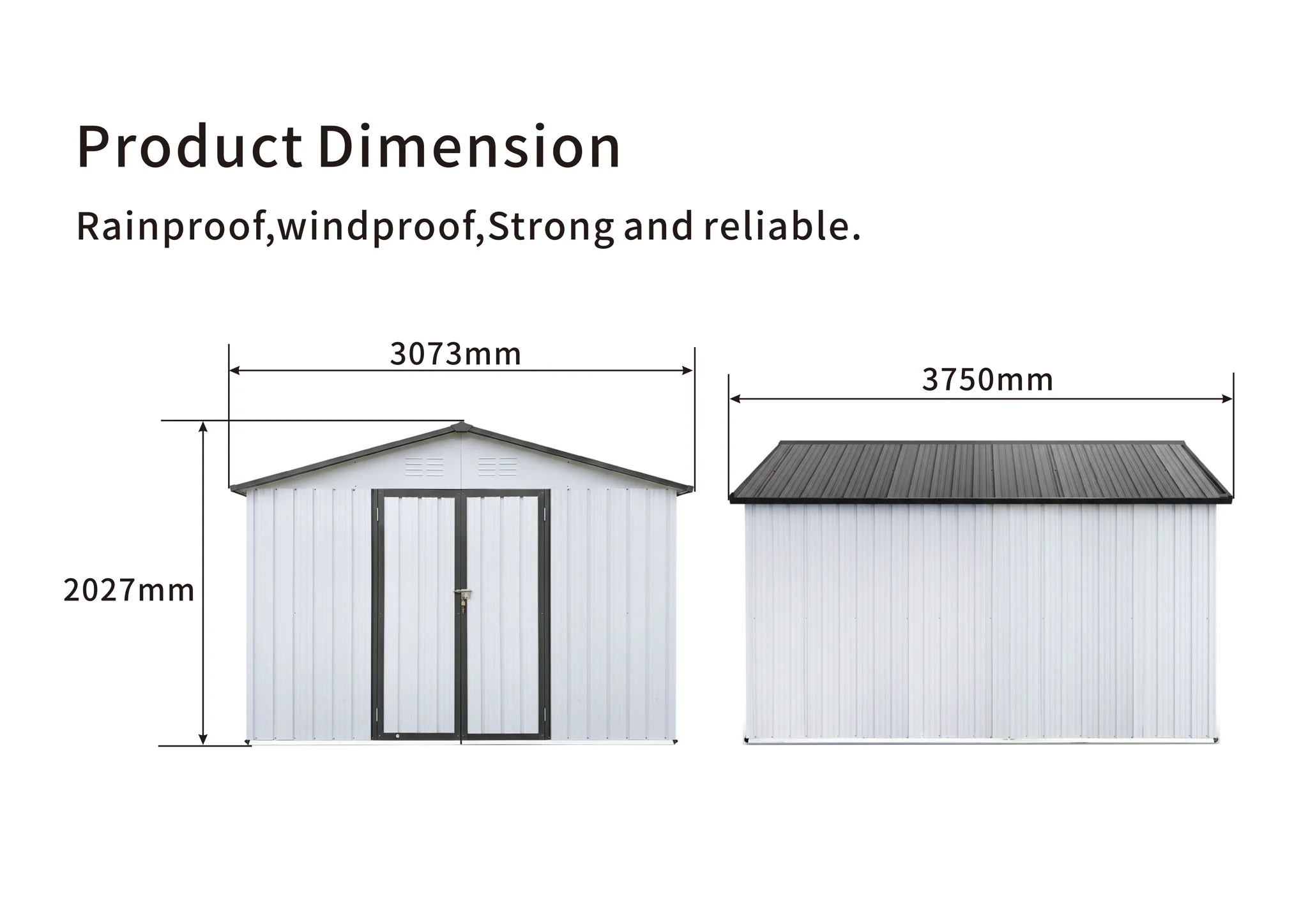 Garden Shed Outdoor Storage Building Waterproof Metal Frame 10x12ft - Image 14
