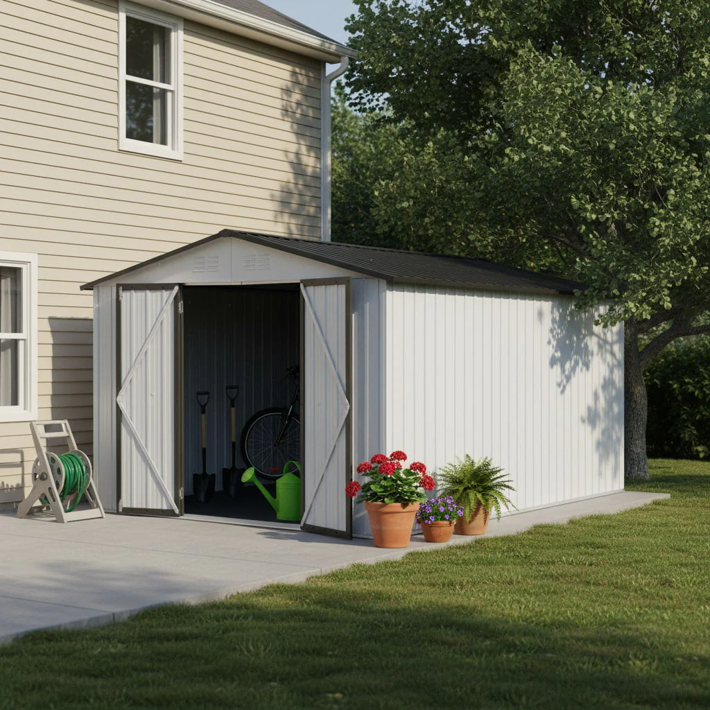 Garden Shed Outdoor Storage Building Waterproof Metal Frame 10x12ft - Image 2