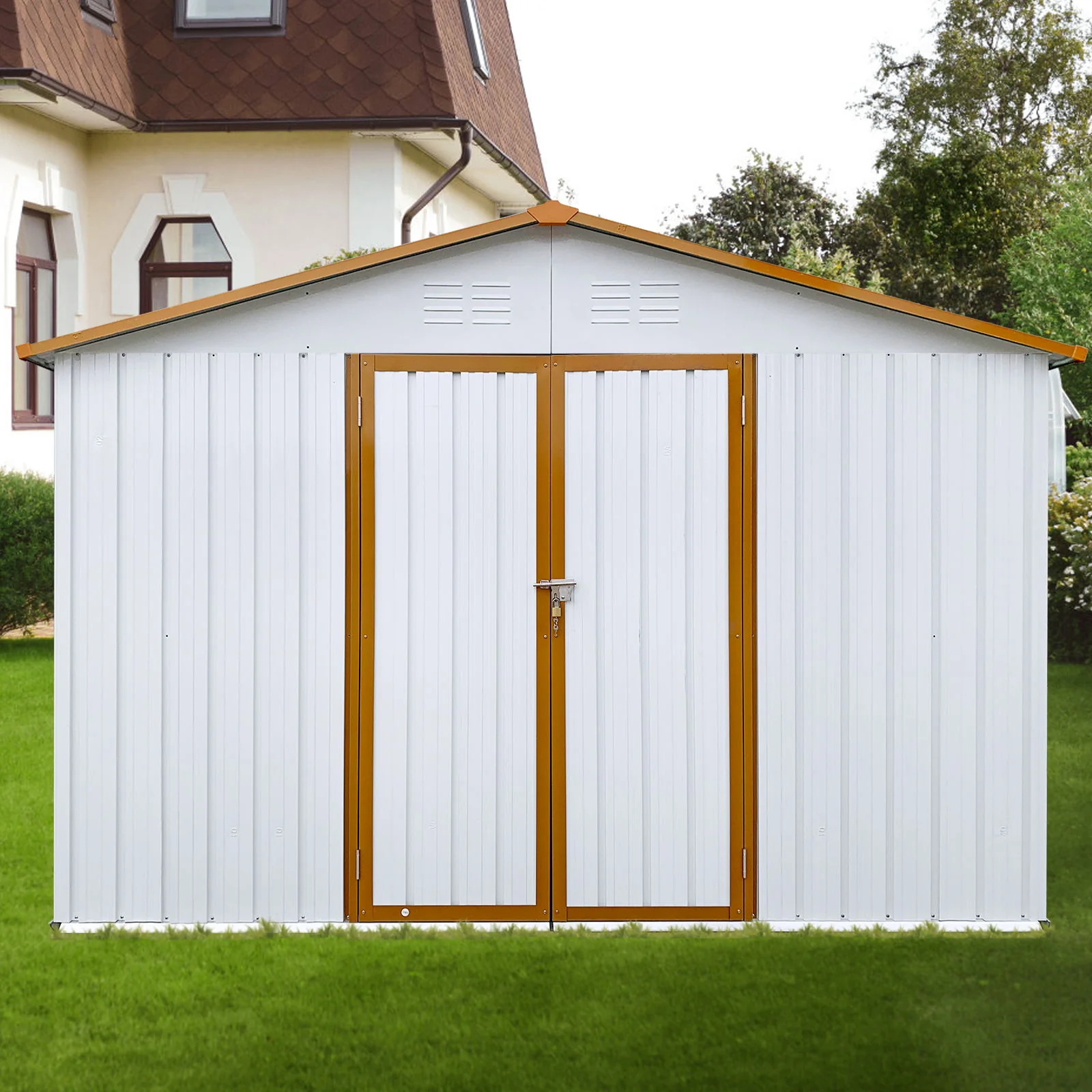 Garden Shed Outdoor Storage Building Waterproof Metal Frame 10x12ft - Image 9