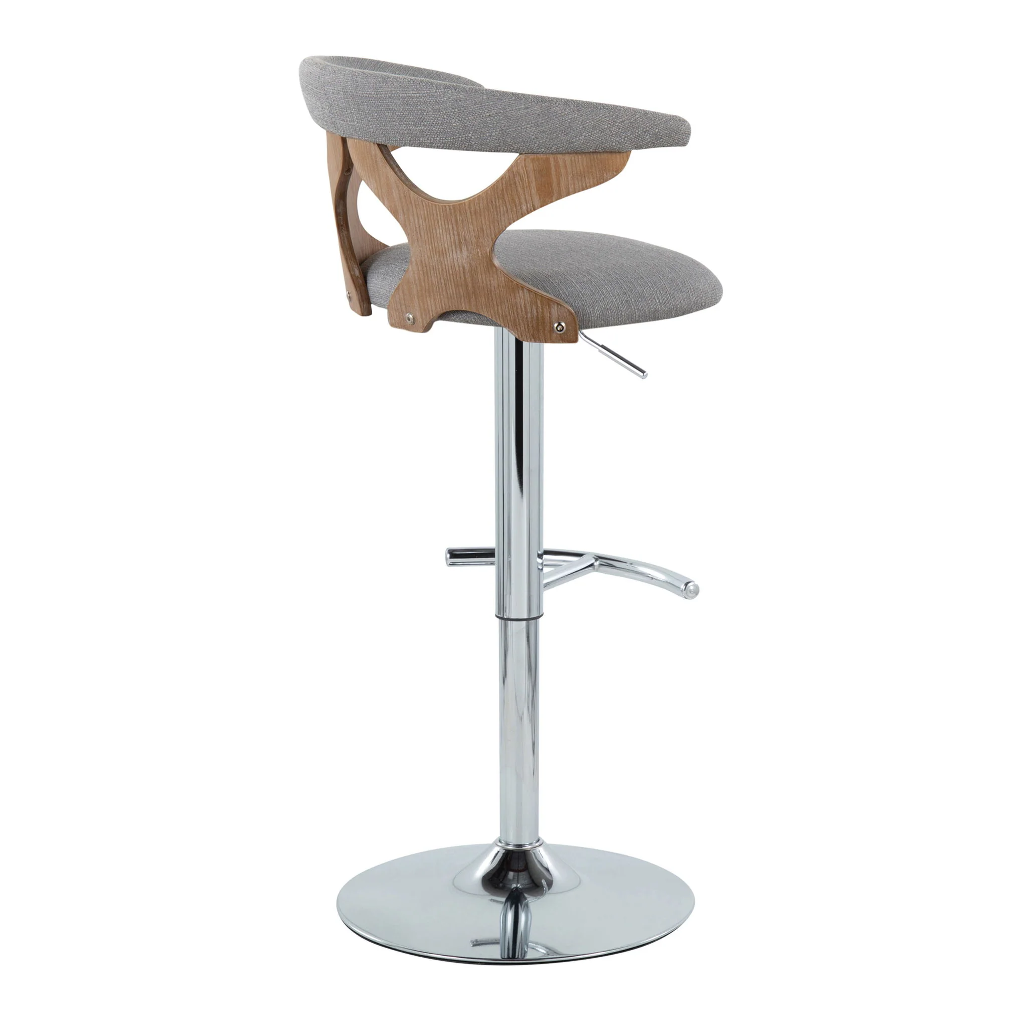 Gardenia - Contemporary Adjustable Barstool With Swivel / Rounded T Footrest (Set of 2) - Image 10