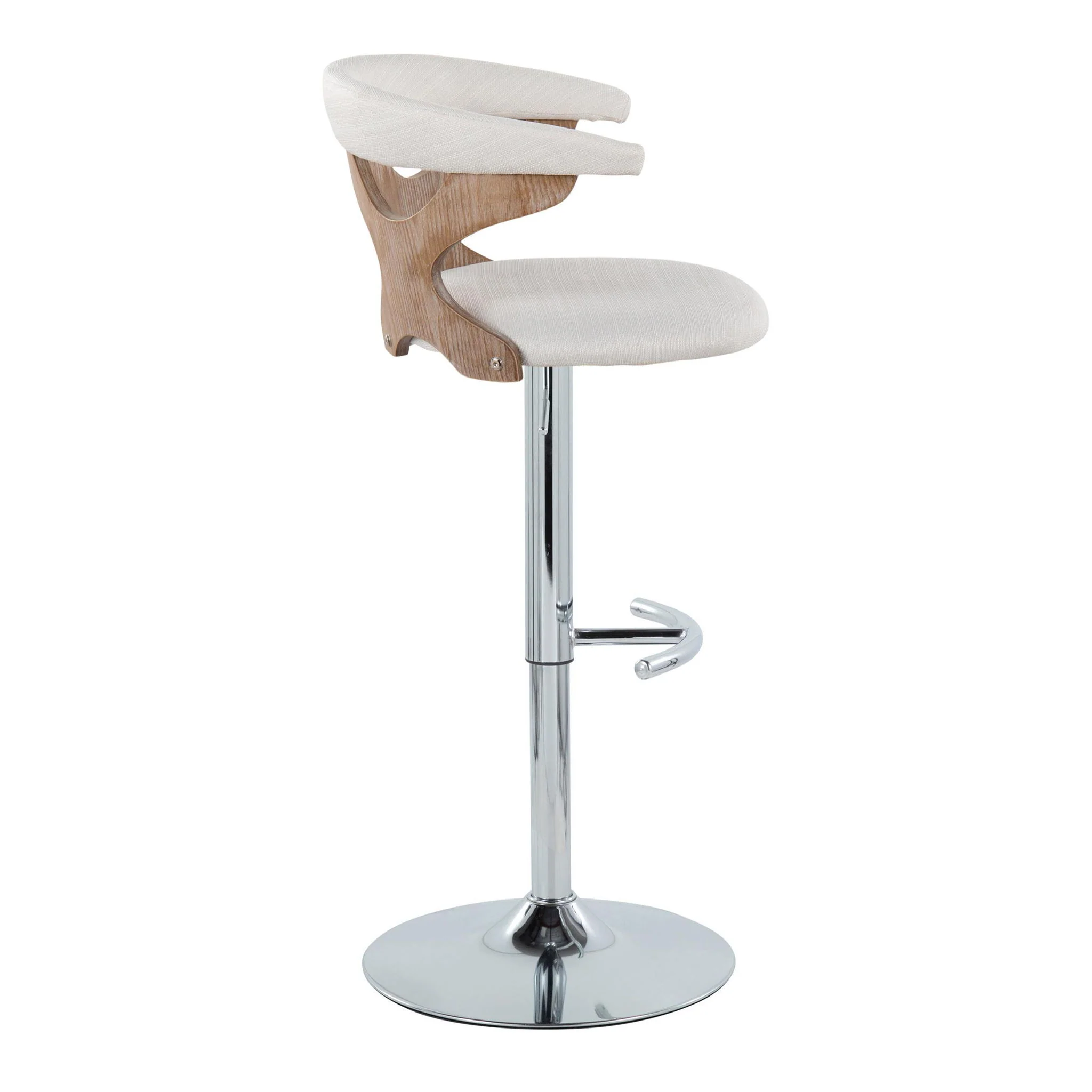 Gardenia - Contemporary Adjustable Barstool With Swivel / Rounded T Footrest (Set of 2) - Image 17