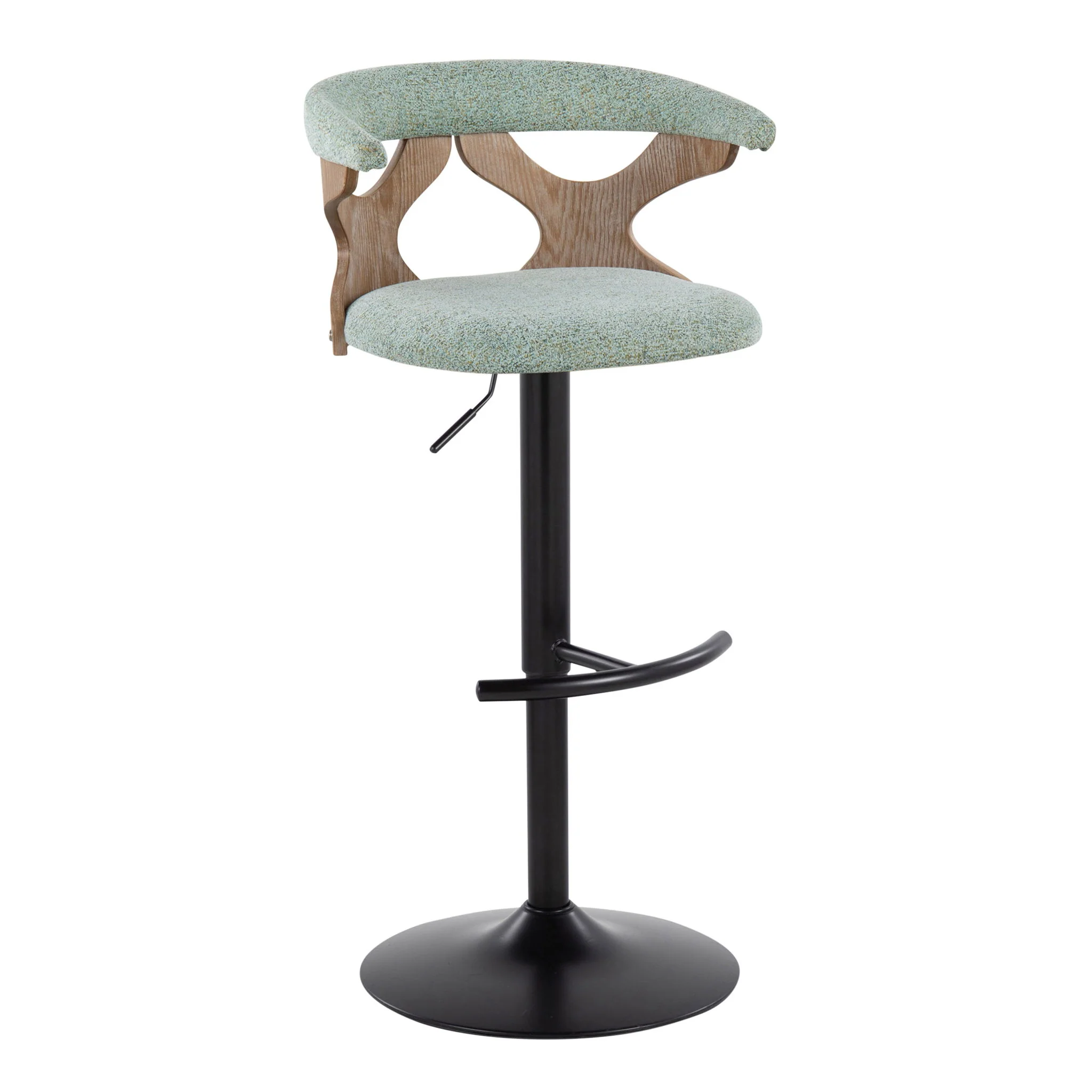 Gardenia - Contemporary Adjustable Barstool With Swivel With Rounded T Footrest (Set of 2) - Image 20