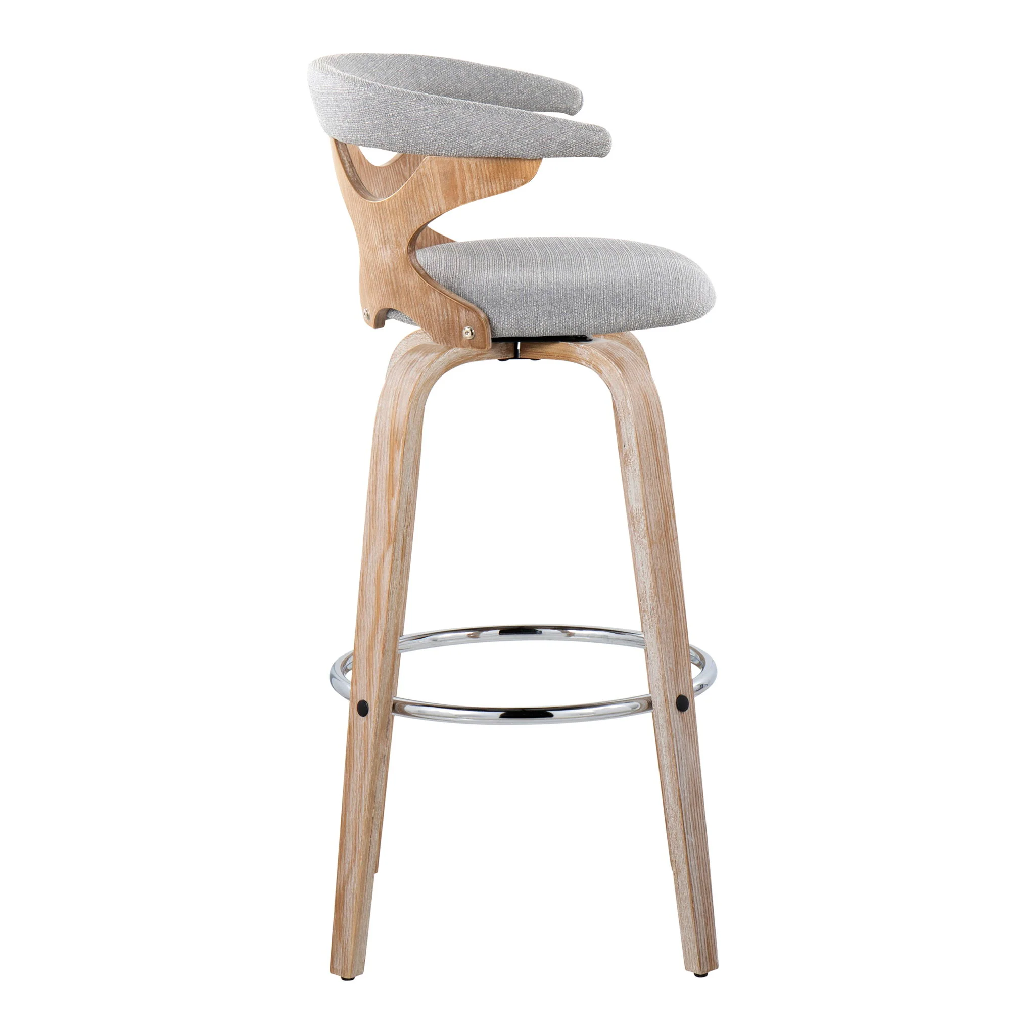 Gardenia - Contemporary Fixed Height Barstool With Swivel With Round Footrest (Set of 2) - Image 11