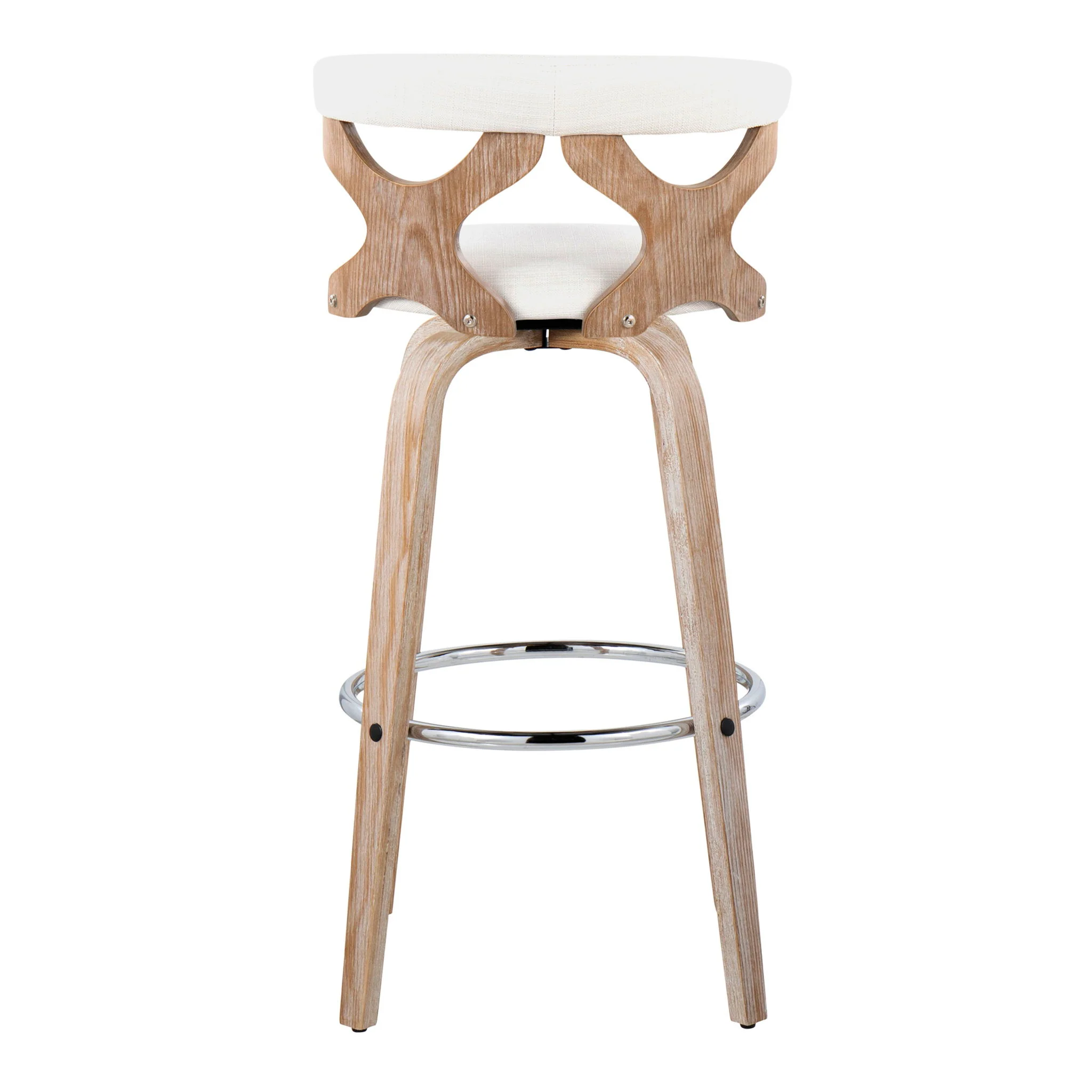 Gardenia - Contemporary Fixed Height Barstool With Swivel With Round Footrest (Set of 2) - Image 12