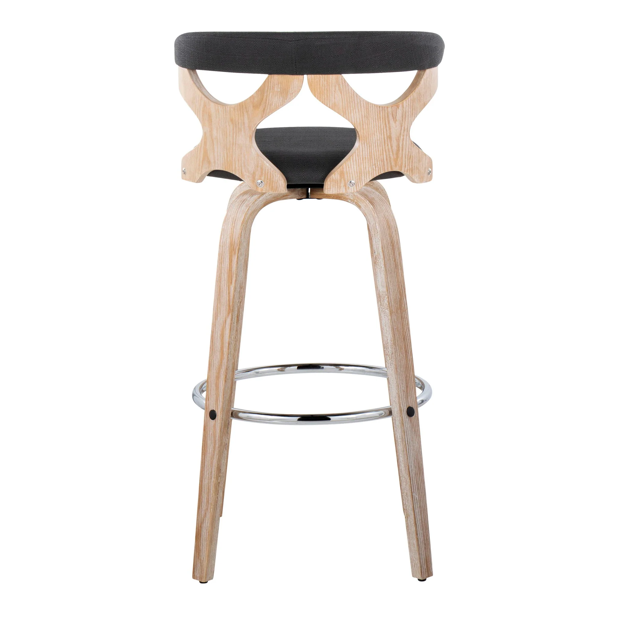 Gardenia - Contemporary Fixed Height Barstool With Swivel With Round Footrest (Set of 2) - Image 15