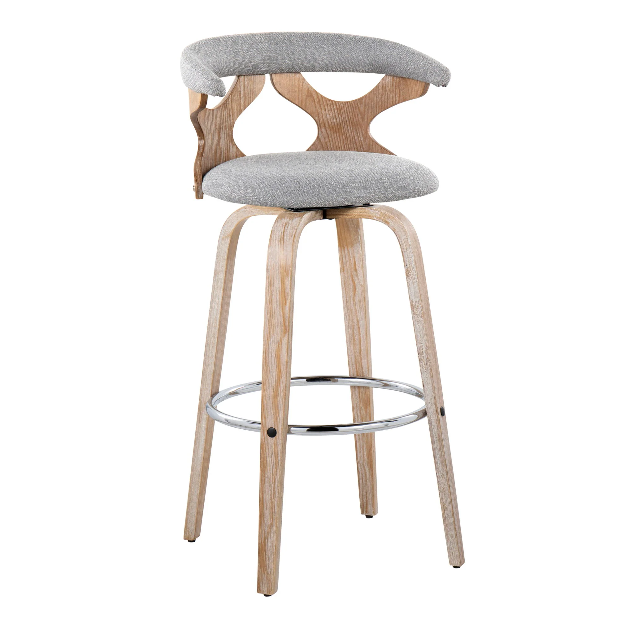 Gardenia - Contemporary Fixed Height Barstool With Swivel With Round Footrest (Set of 2) - Image 23