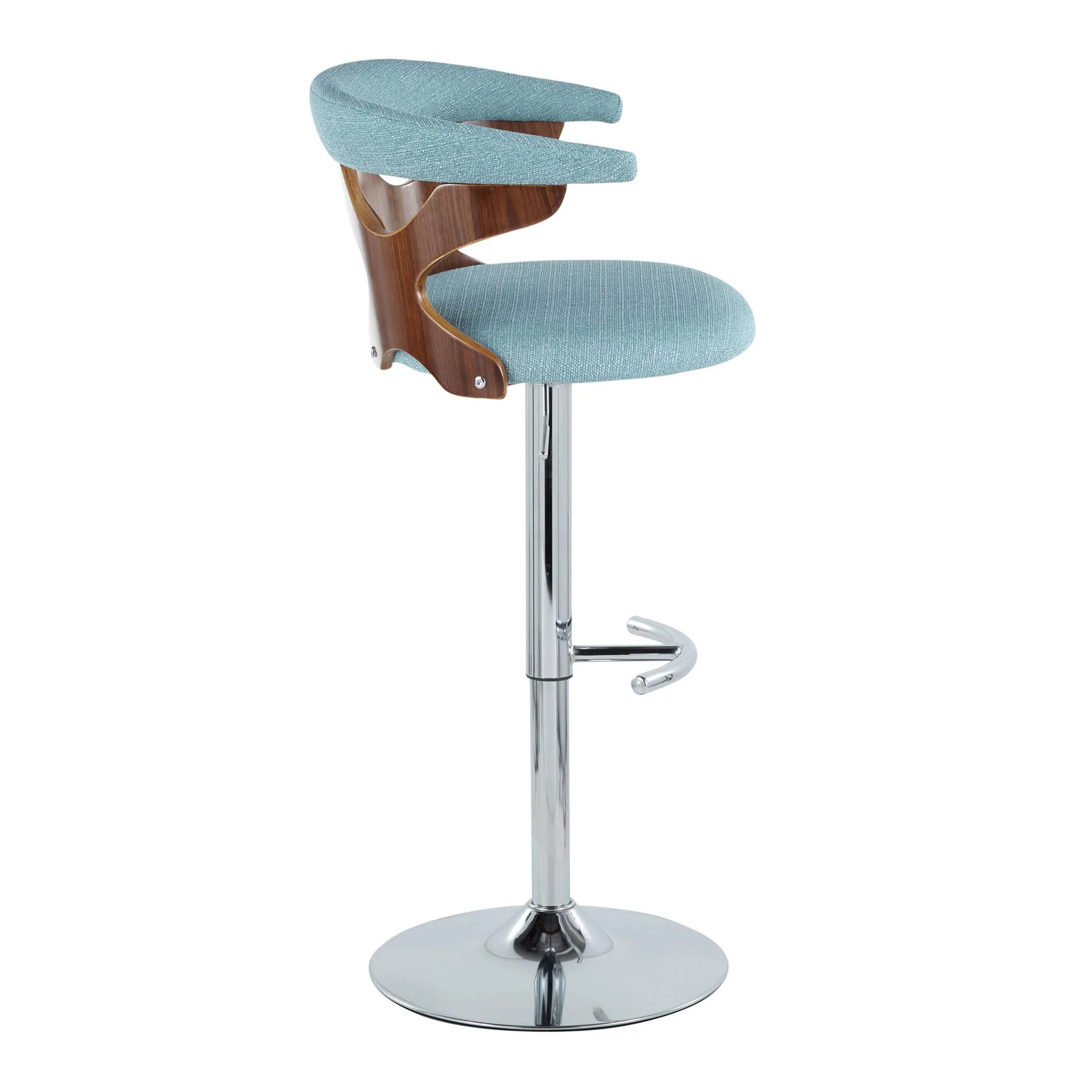 Gardenia - Mid Century Modern Adjustable Barstool With Swivel With Rounded T Footrest (Set of 2) - Image 19