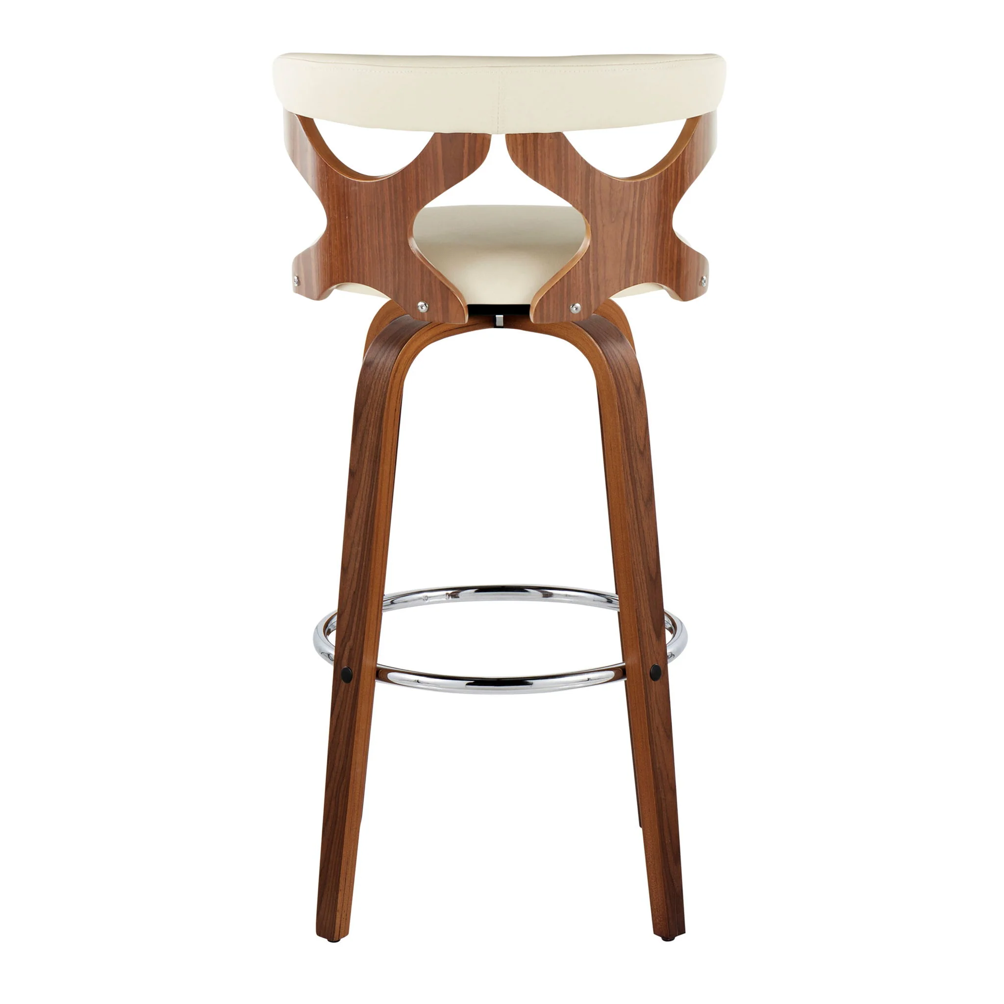 Gardenia - Mid Century Modern Fixed Height Barstool With Swivel With Round Footrest (Set of 2) - Image 14
