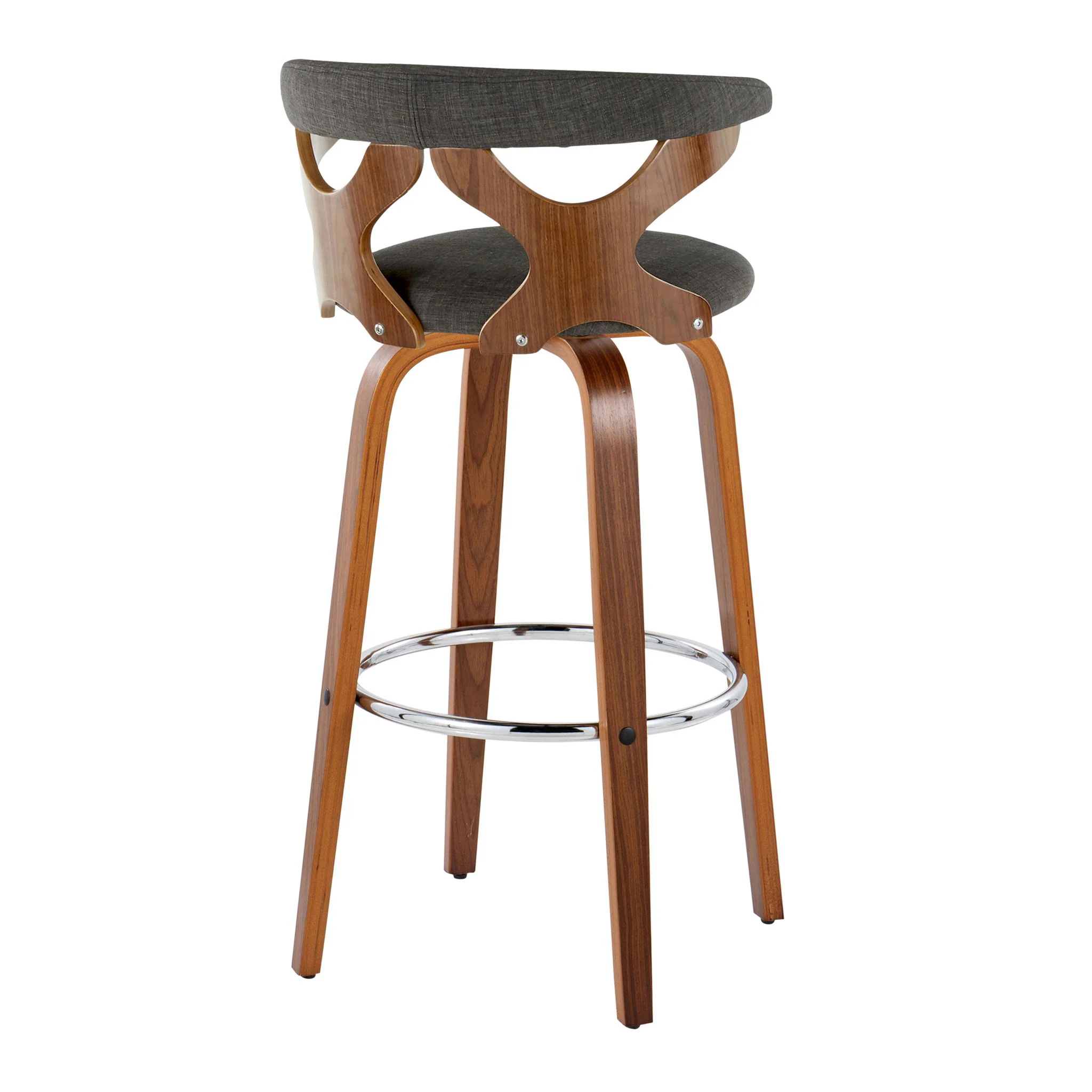 Gardenia - Mid Century Modern Fixed Height Barstool With Swivel With Round Footrest (Set of 2) - Image 17