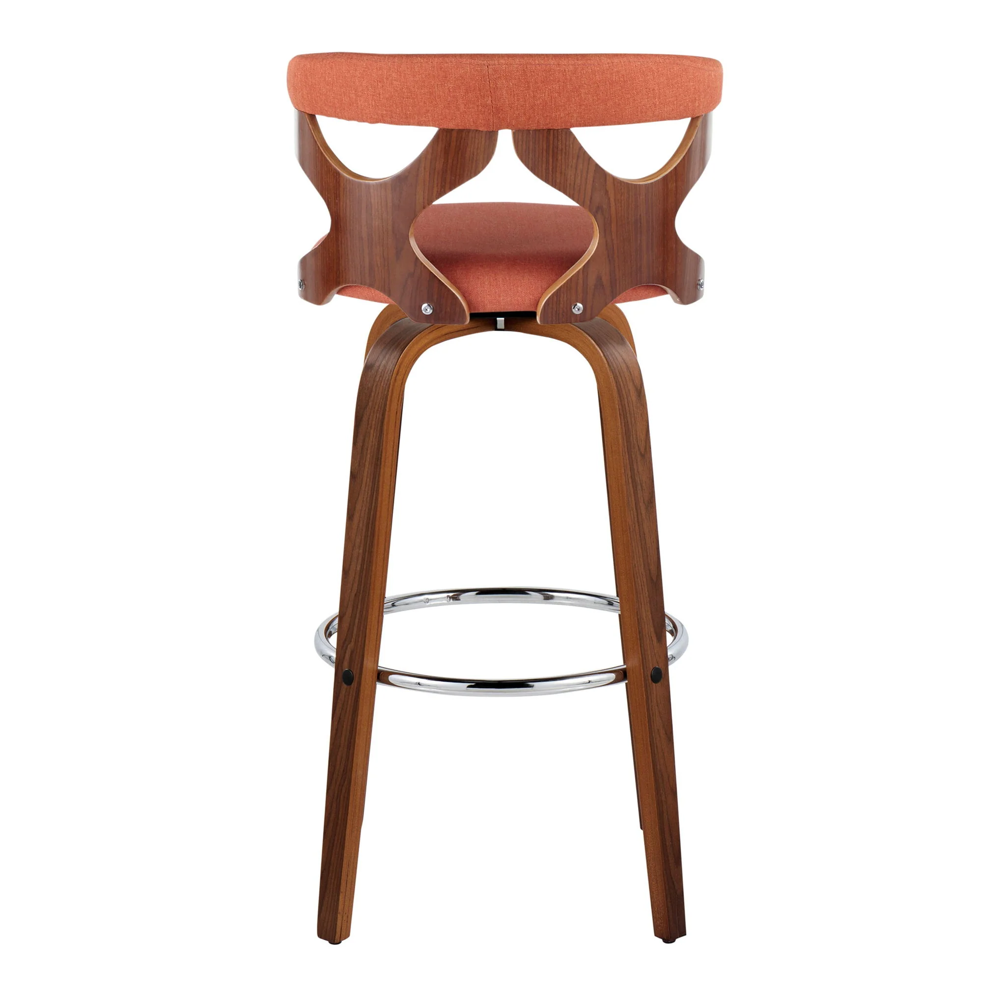 Gardenia - Mid Century Modern Fixed Height Barstool With Swivel With Round Footrest (Set of 2) - Image 18