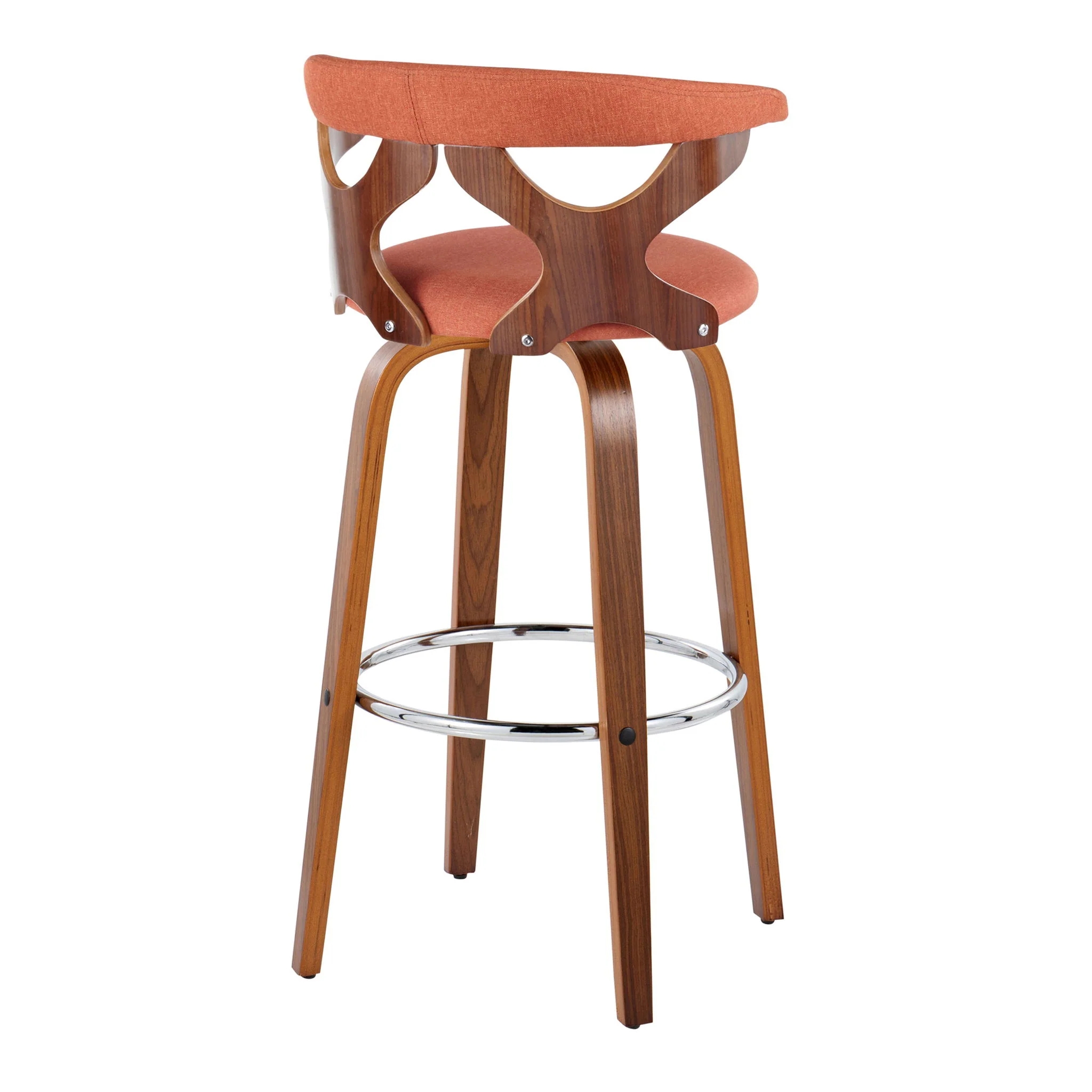 Gardenia - Mid Century Modern Fixed Height Barstool With Swivel With Round Footrest (Set of 2) - Image 19