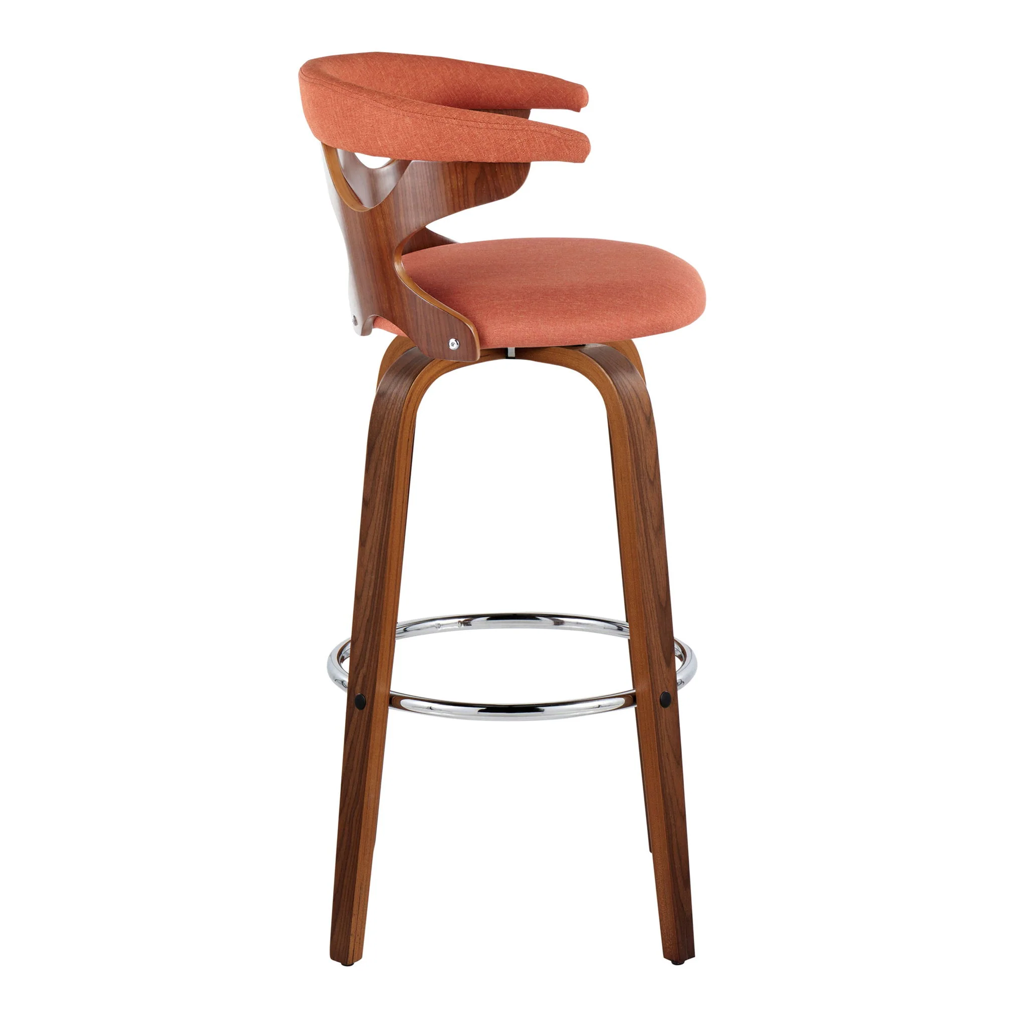 Gardenia - Mid Century Modern Fixed Height Barstool With Swivel With Round Footrest (Set of 2) - Image 20