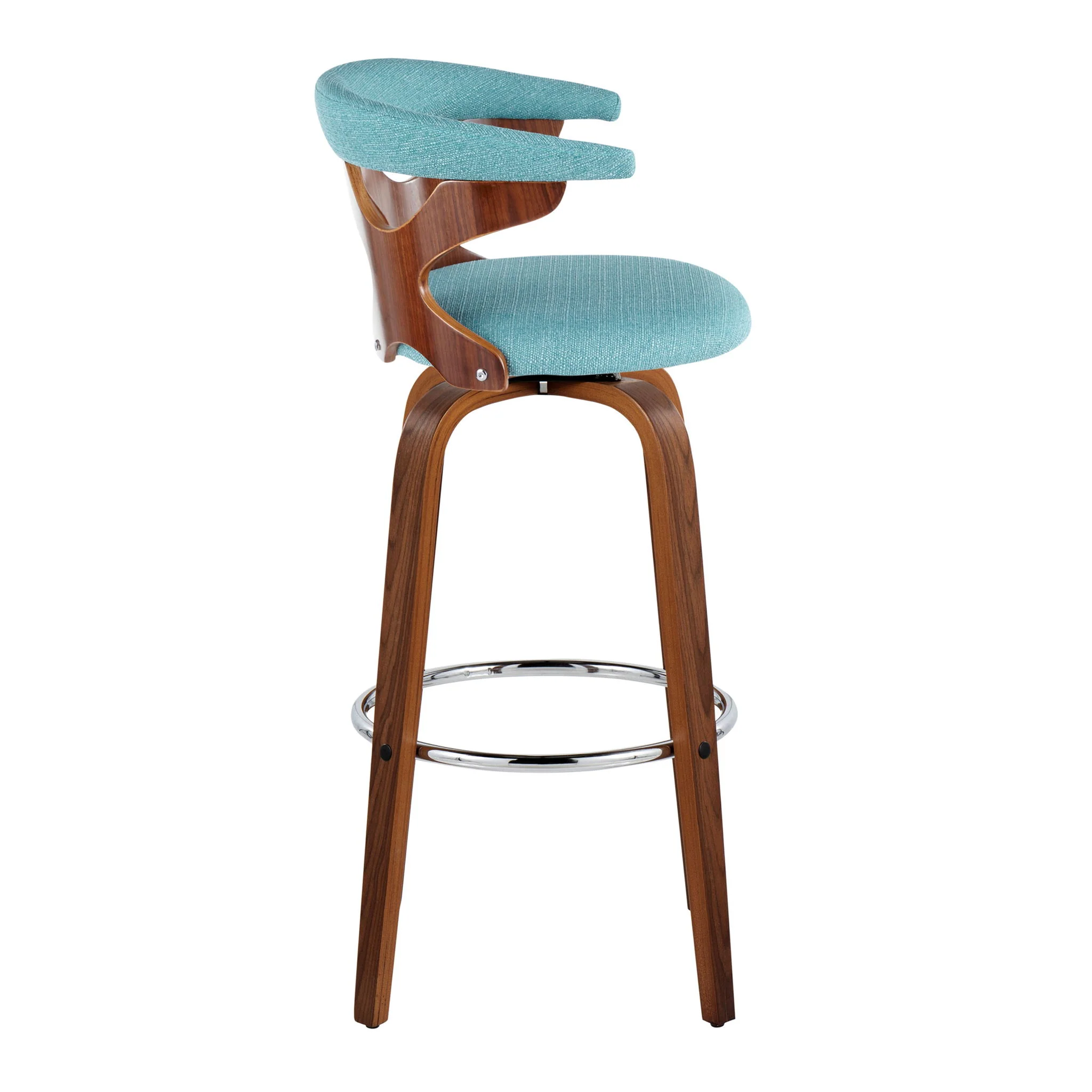 Gardenia - Mid Century Modern Fixed Height Barstool With Swivel With Round Footrest (Set of 2) - Image 23