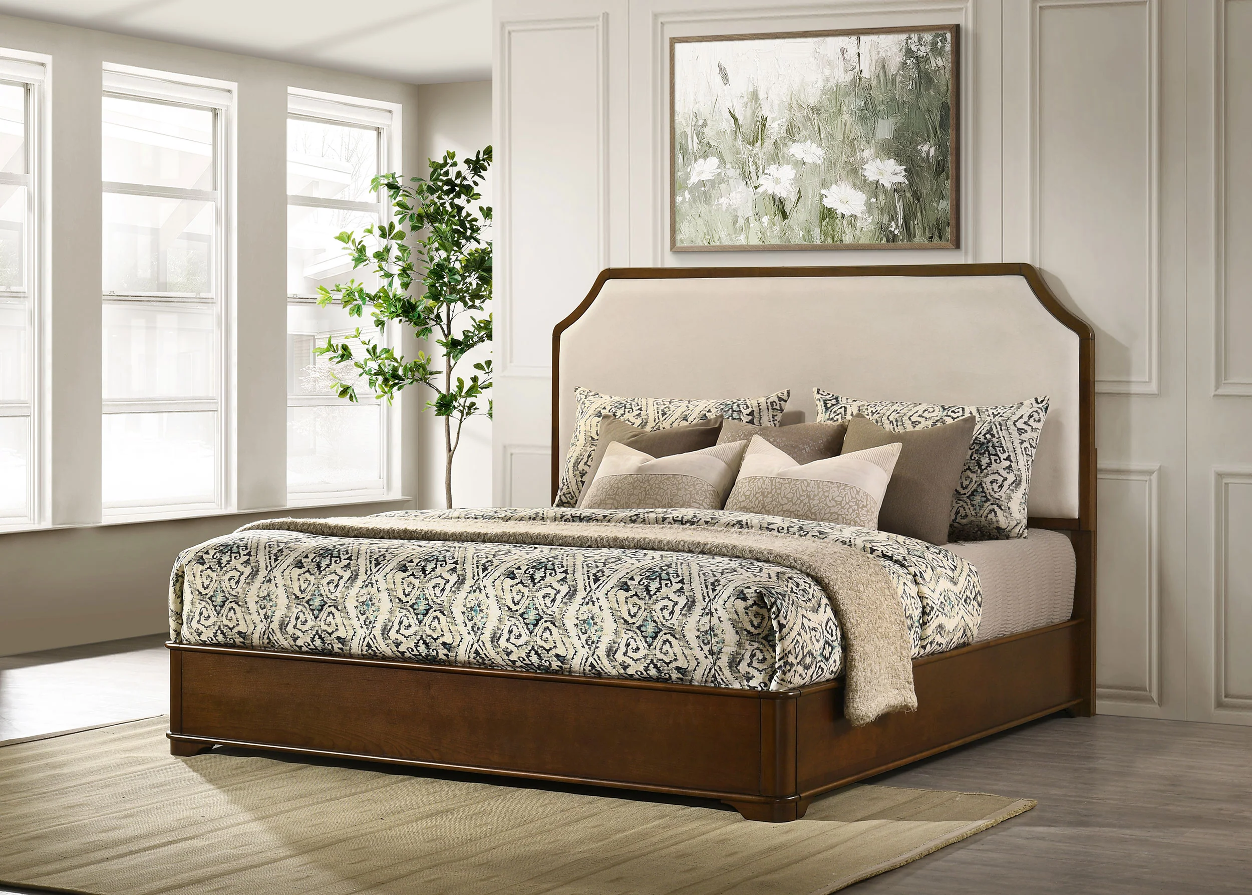 Garland 58-inch Eastern King Panel Bed, Cream Brown Cherry - Image 3
