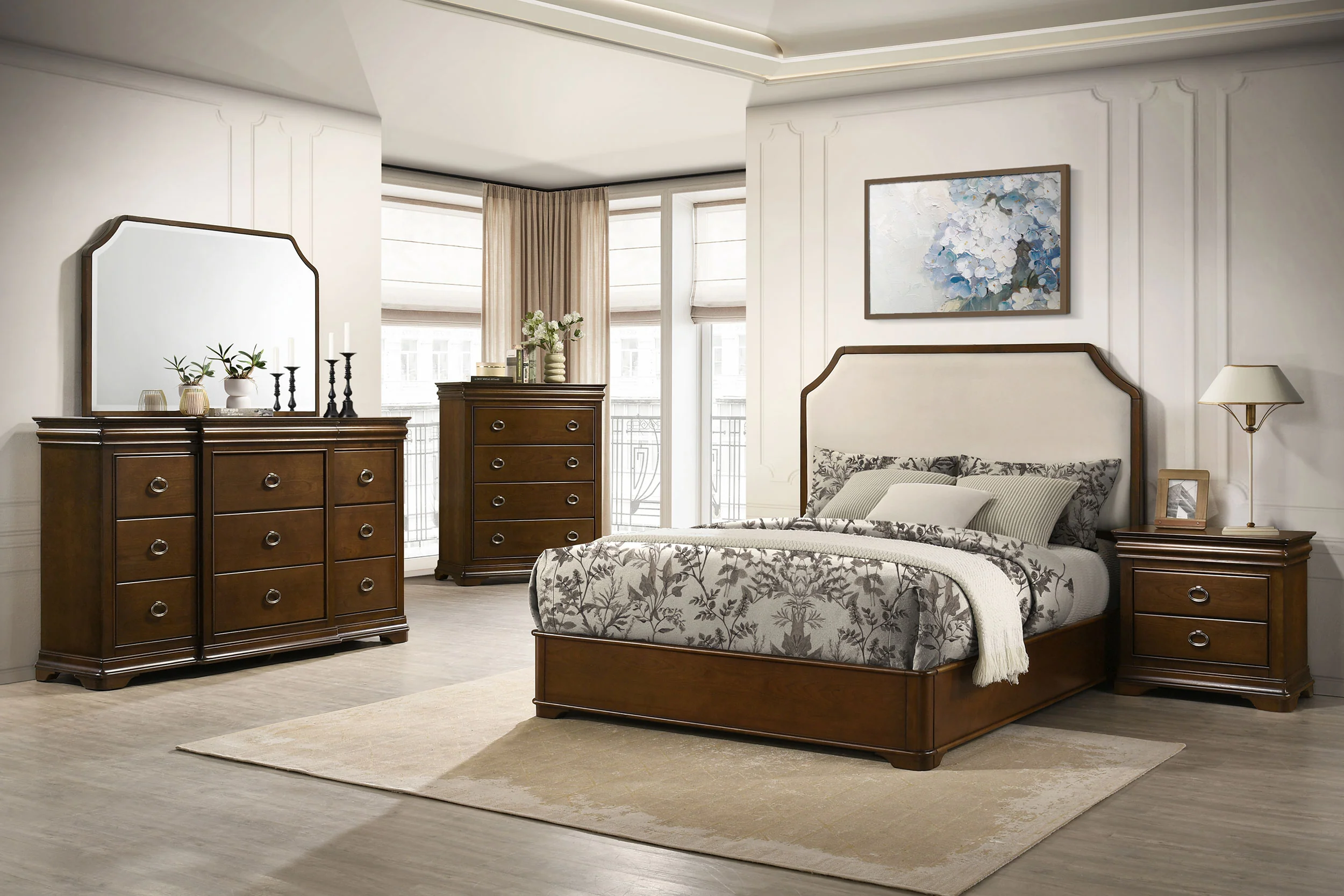 Garland 58-inch Queen Panel Bed Cream and Brown Cherry - Image 12