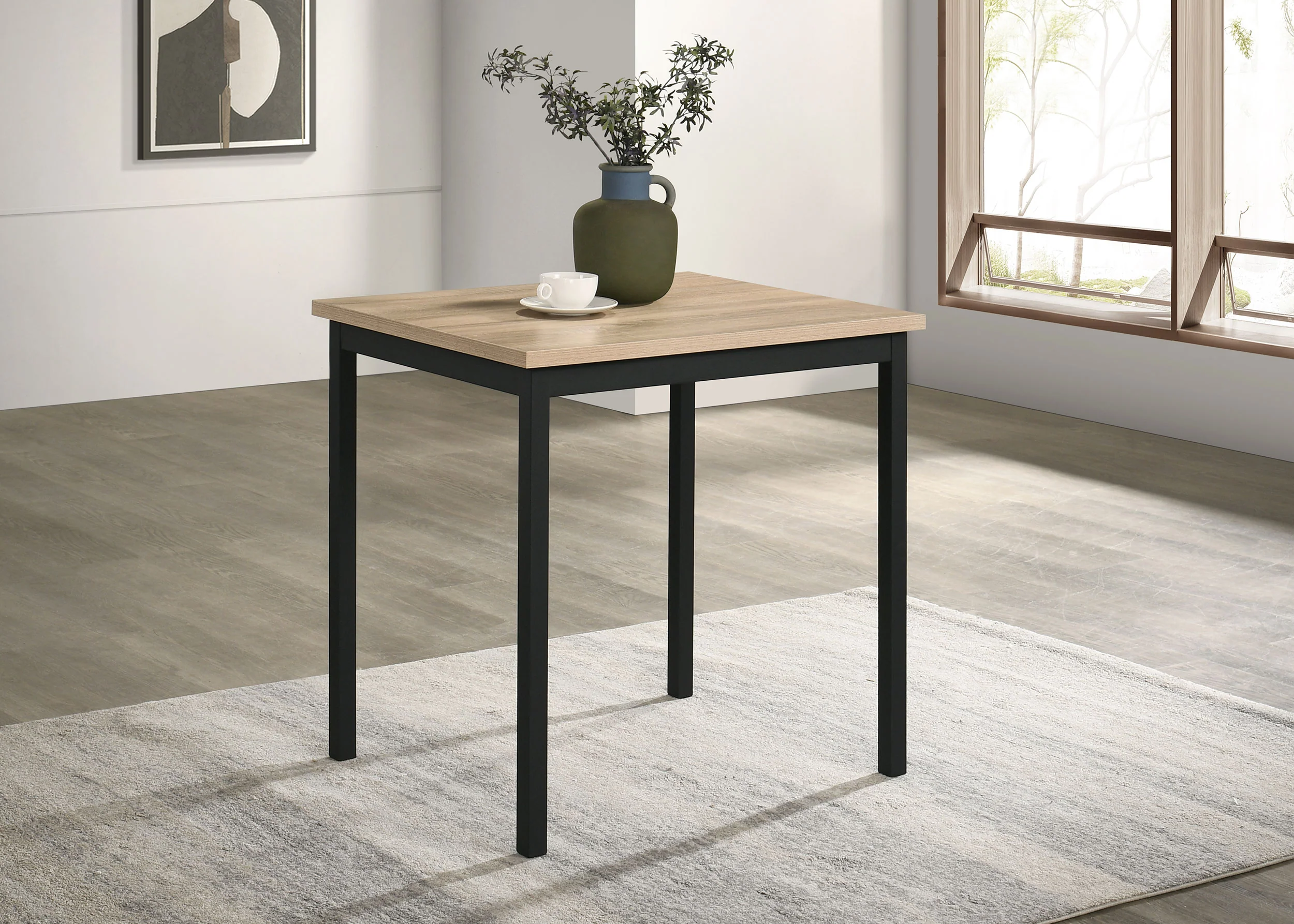 Garza Space Saving Rectangular Dining Table in Greige Oak - Image 3