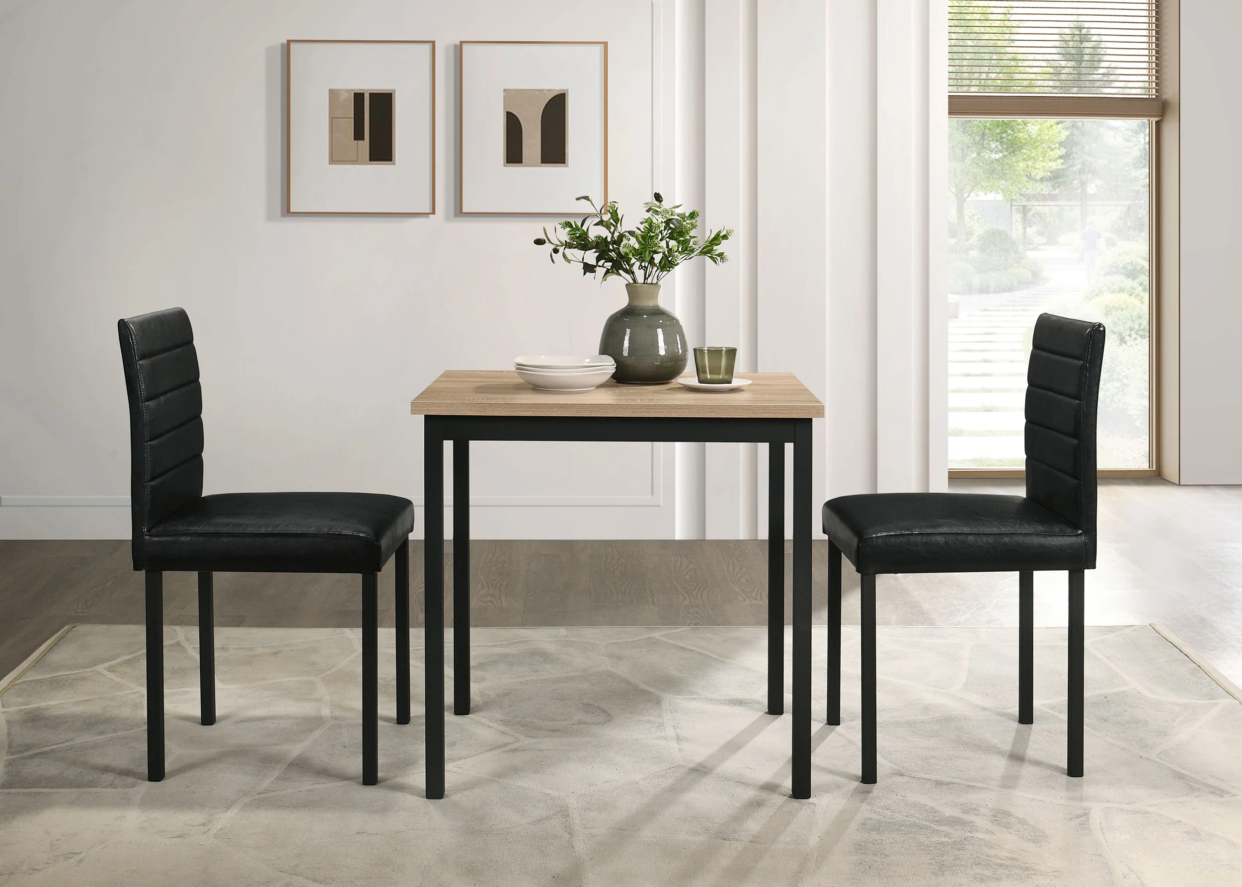 Garza Space Saving Rectangular Dining Table in Greige Oak - Image 6