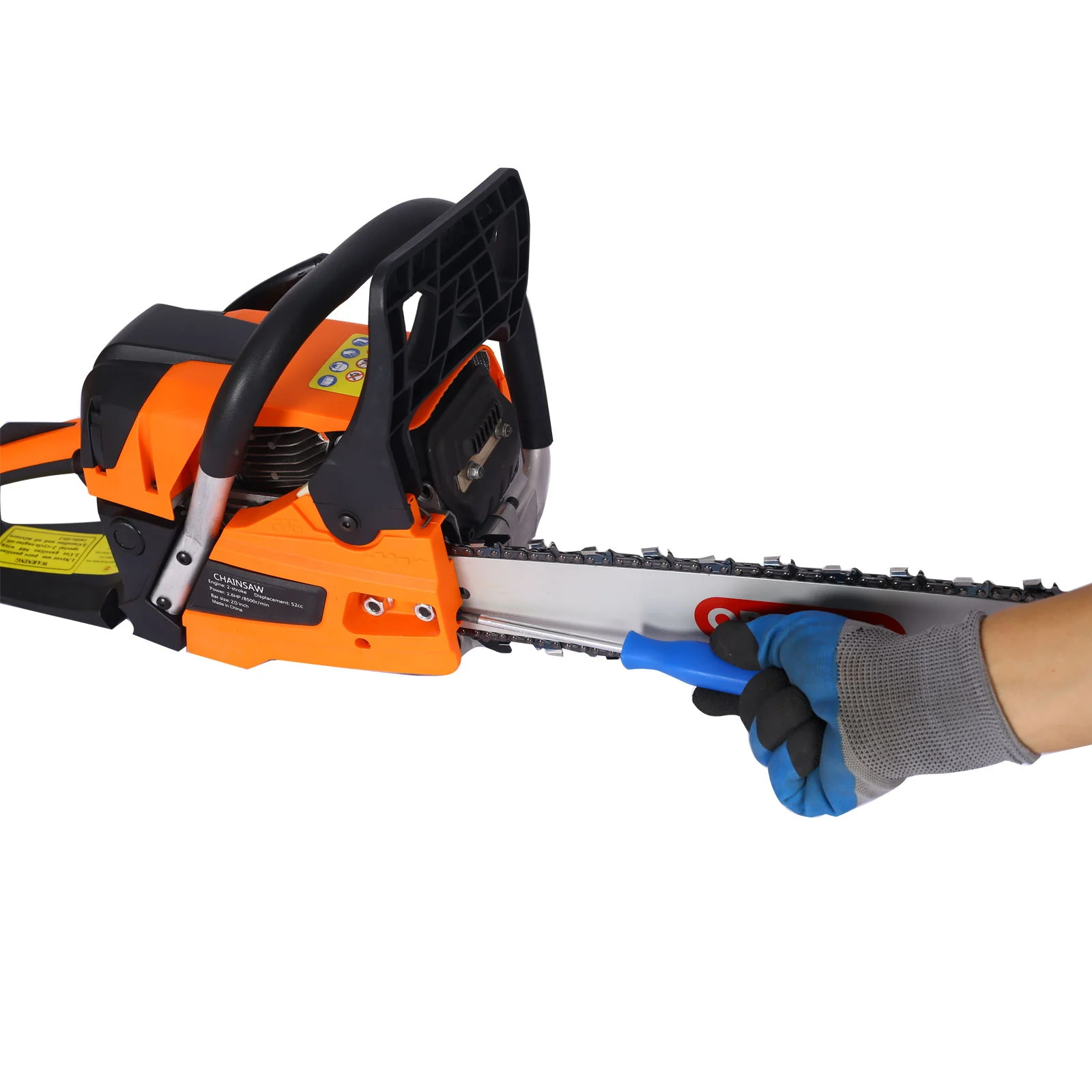Gasoline Chainsaw 20" 52Cc For Tree And Wood Cutting - Orange - Image 7