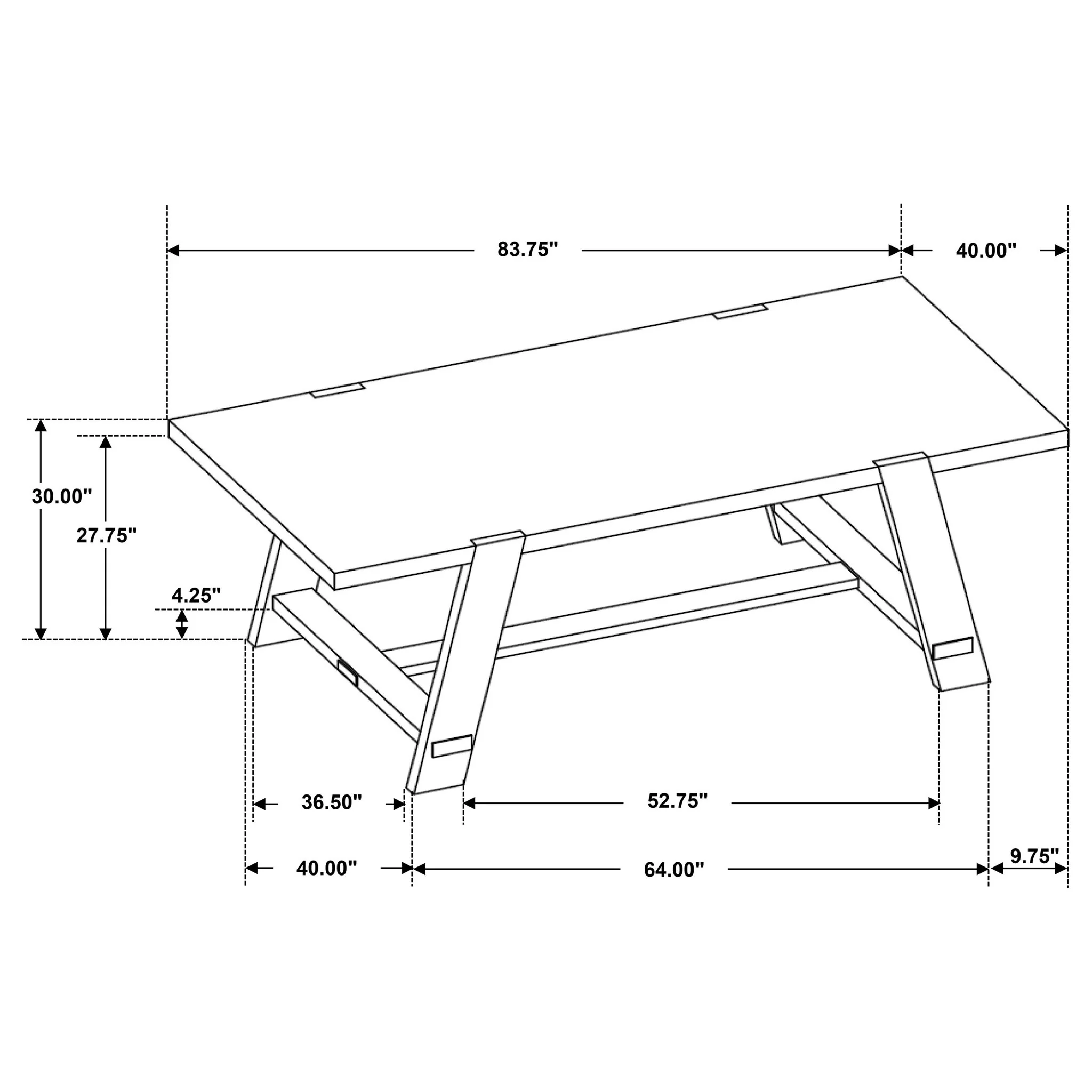 Gavilon - Rectangular Trestle Base Dining Table - Brown - Image 9