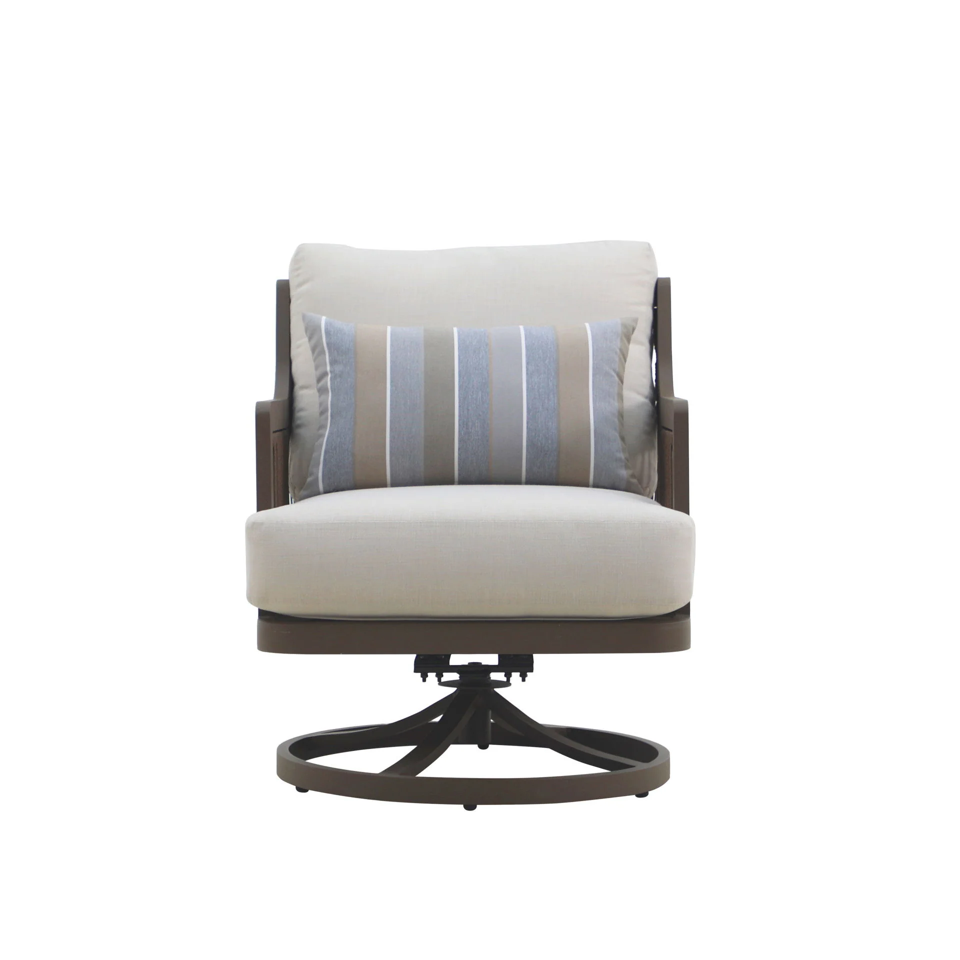 Genova - Patio Swivel Club Chair With Accent Pillow (Set of 2) - Gray - Image 4