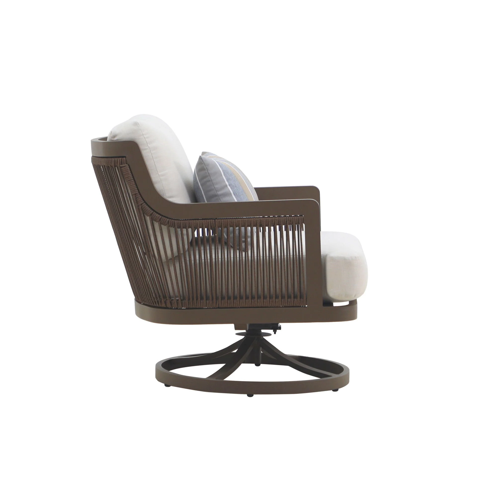 Genova - Patio Swivel Club Chair With Accent Pillow (Set of 2) - Gray - Image 9
